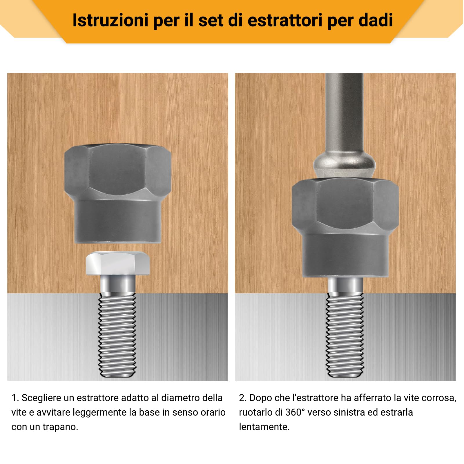 Set di 28 Estrattore viti Danneggiate