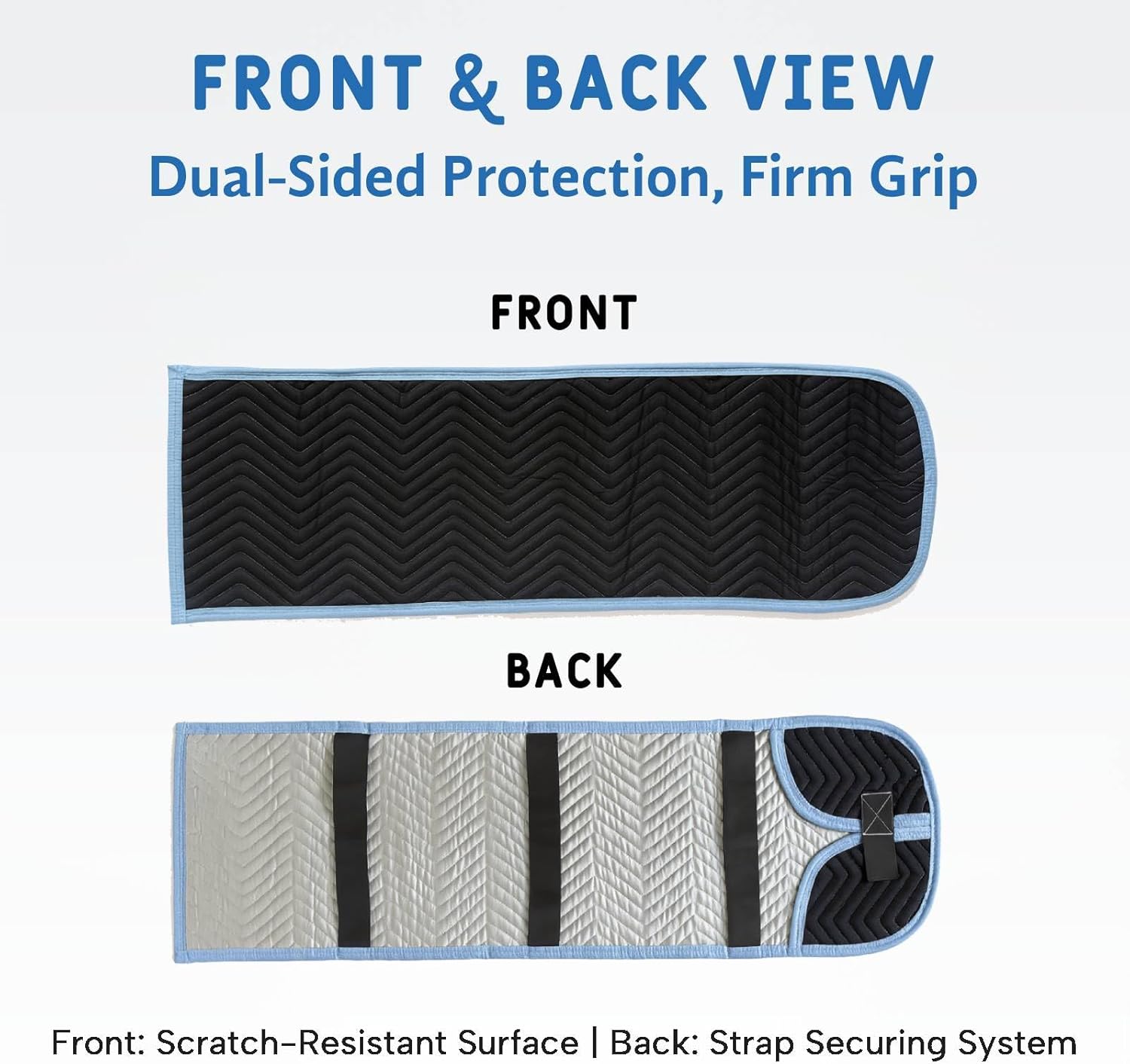2 Pack Quilted Padded Hand Truck Cover 50"x16" - Rounded Top Design with Loop Straps, Cotton-Polyester Furniture Pad for Moving, Storage & Deliveries | Eco-Friendly, Reusable Protection