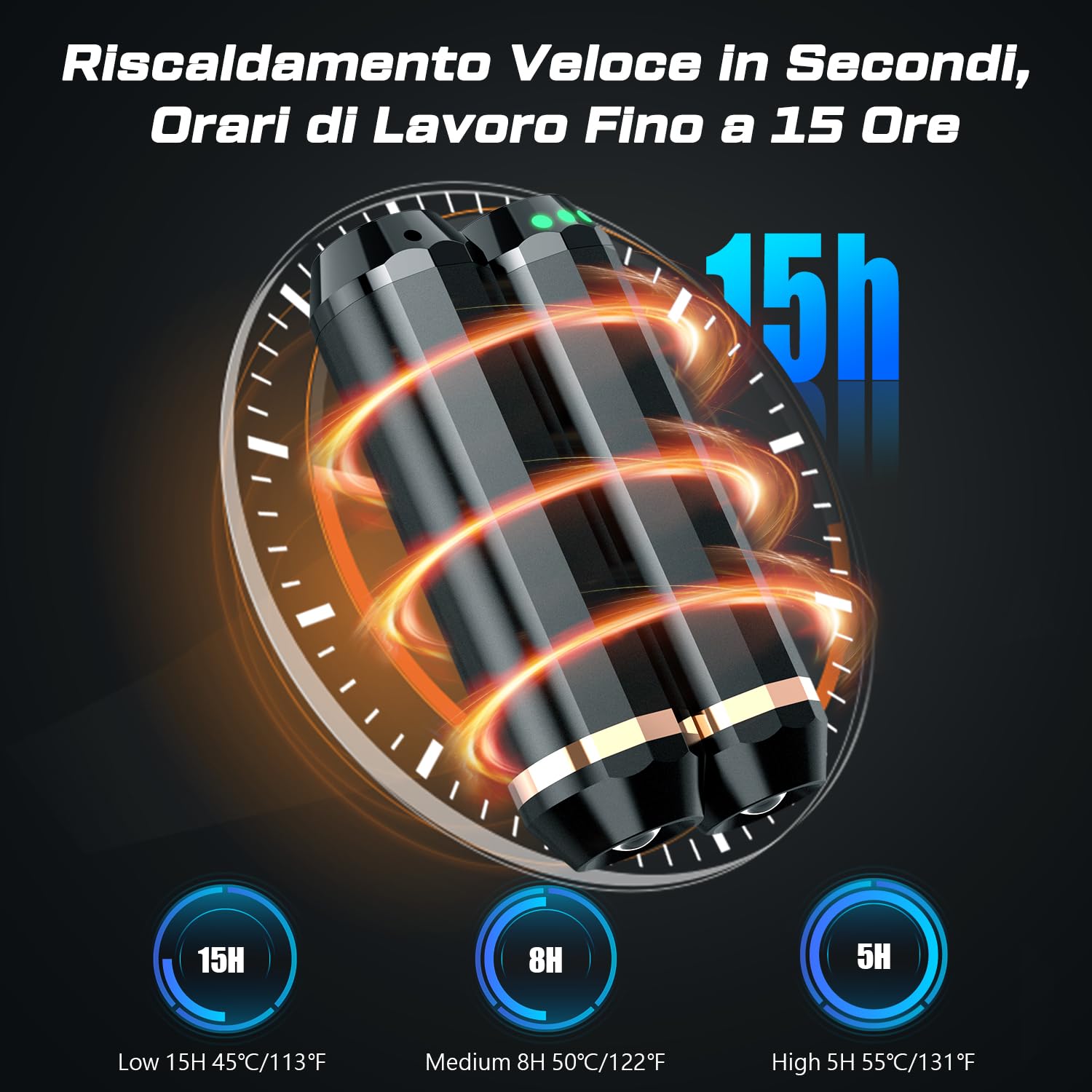 Scaldamani Elettrico Ricaricabile per USB, Portatile Torcia Elettrica Scaldamani Riutilizzabile 2 pacchetti con bank power, Adatto per Campeggio Magia Invernale 10000mAh