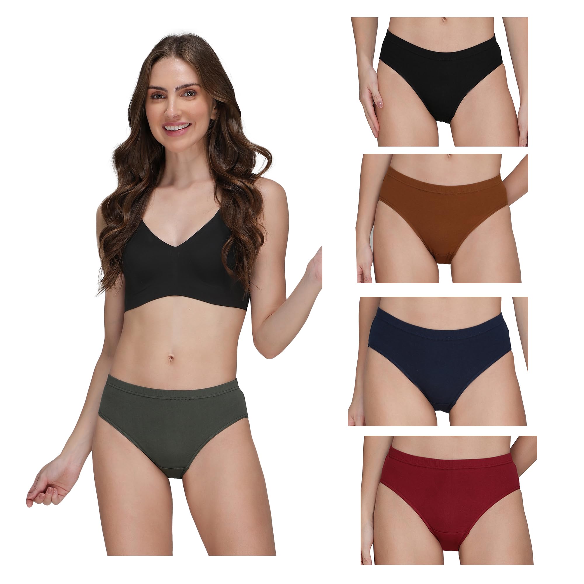 amul comfy Women's Pure Cotton Multi Color Panty Pack of 5(Assorted Colour May Vary)-picture-32