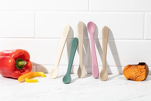 Miniatura 8 de Baby Spoons Cuchara de silicona para bebé de primera etapa - Utensilios para bebés de alimentación automática - Cucharas para bebés de primera etapa