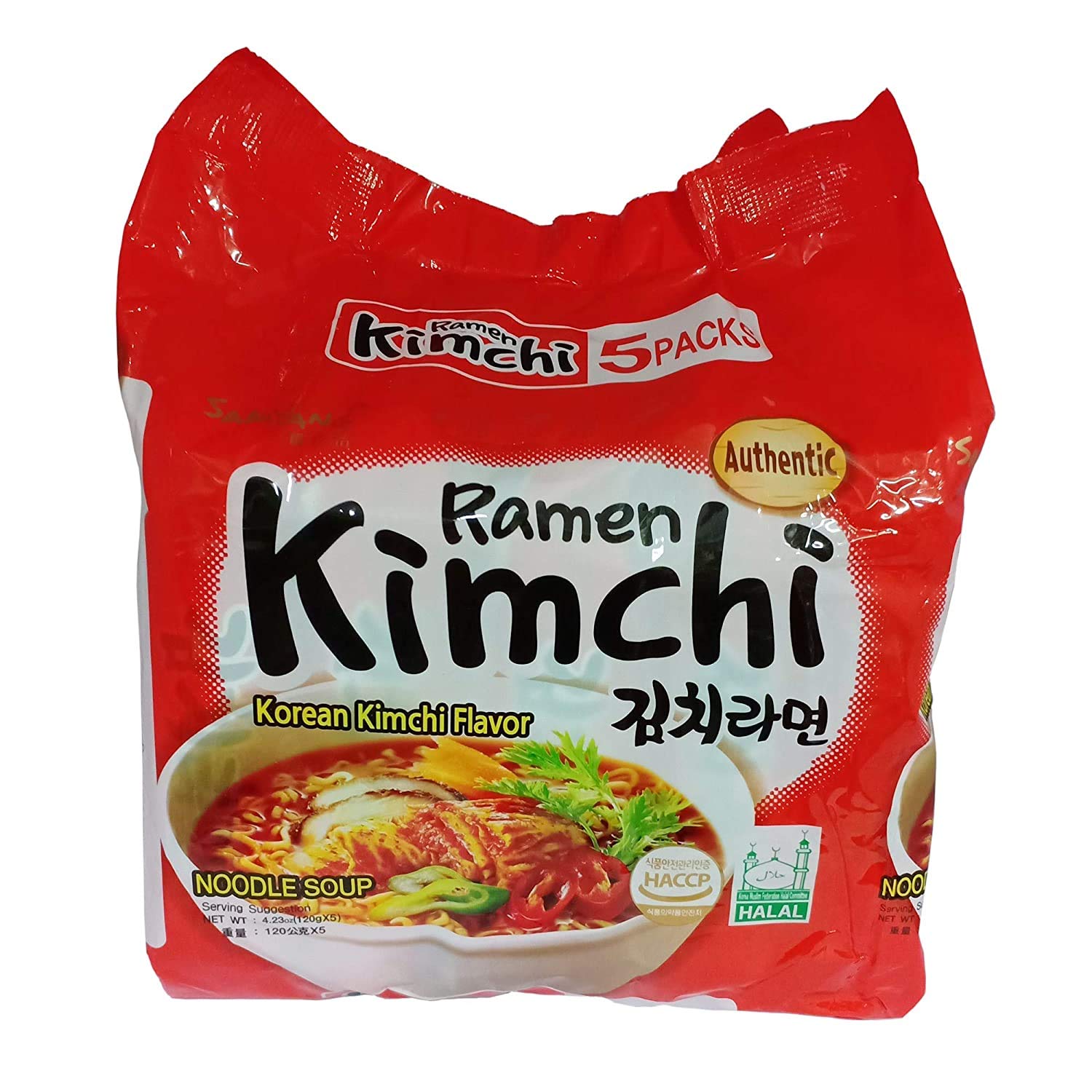 Kimchi Hot Chicken Flavour Ramen Instant Korean Noodles - 120Gm*5Pack (5Pack Combo) (Imported)
