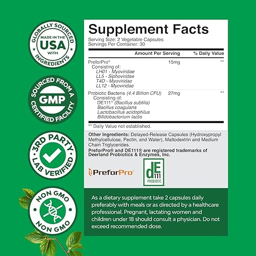 Miniatura 2 de Suplemento de prebióticos y probióticos para la salud intestinal, cápsulas probióticas acidophilus súper potentes para la salud digestiva con