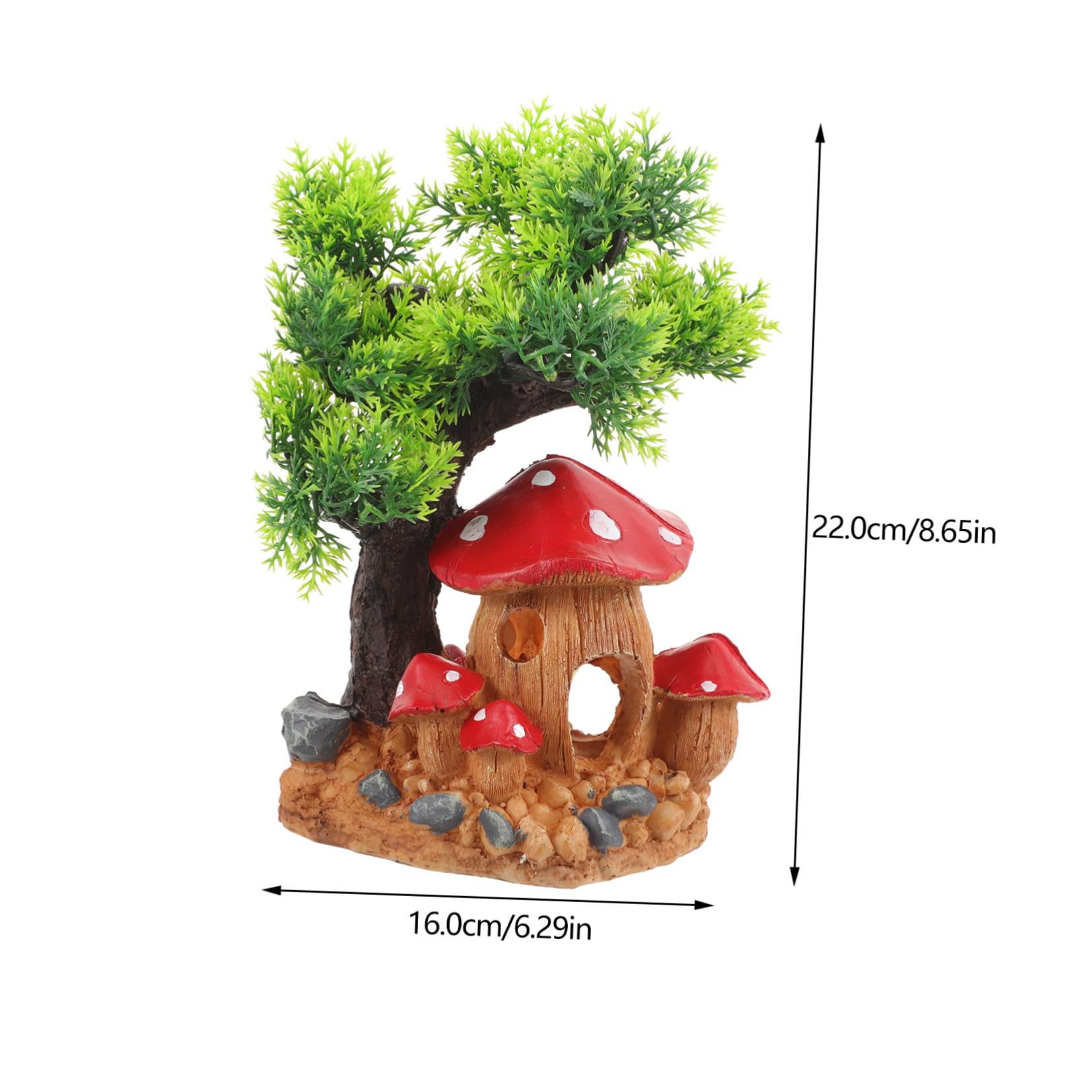 GALPADA Reptile Tank Decoration Mushroom Habitat Hideout for Snakes Lizards Tortoises Realistic Faux Plant Model for Animal Terrariums and Aquariums