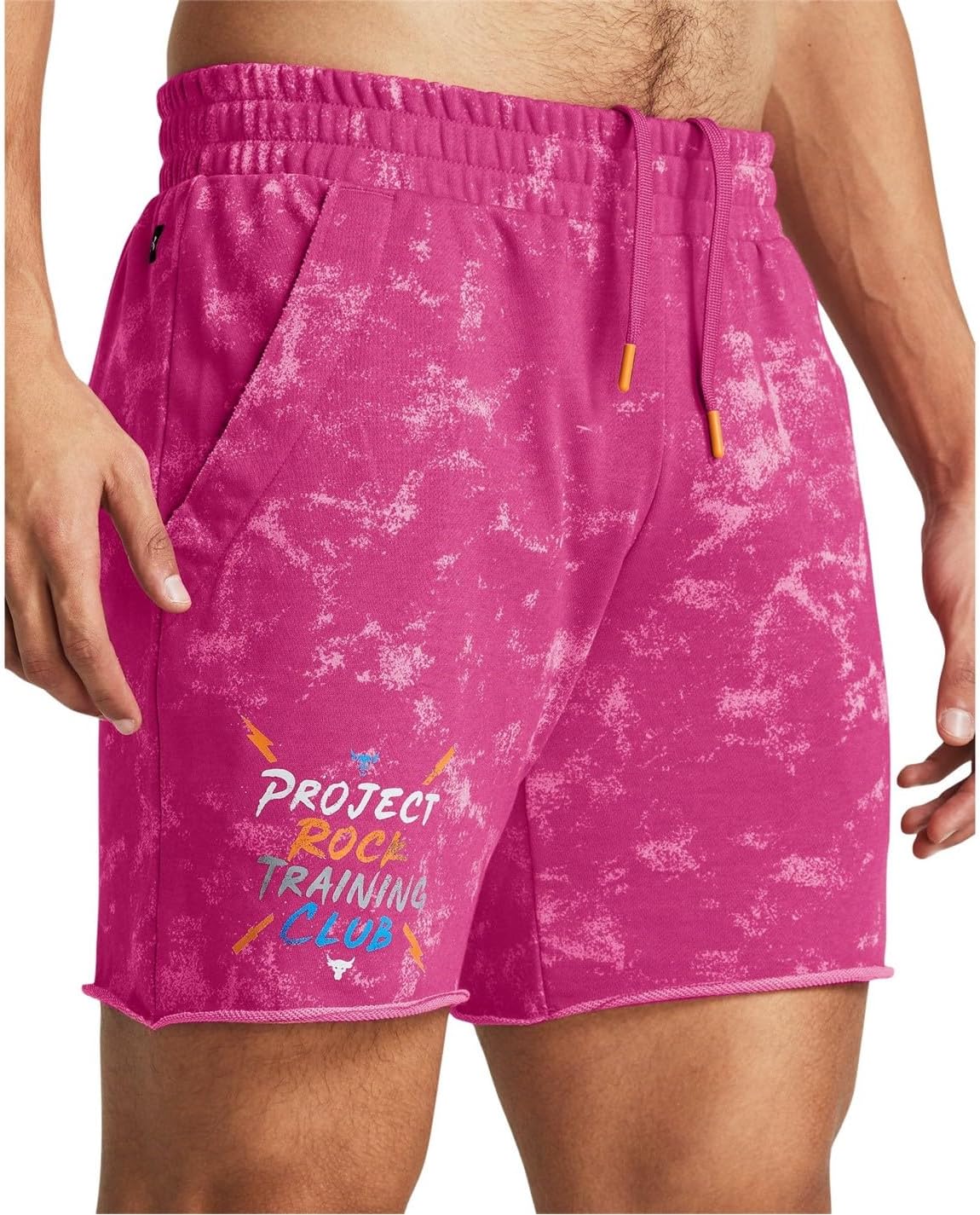 Under Arrmour Men's Project Rock Terry Printed UG Shorts M Pink