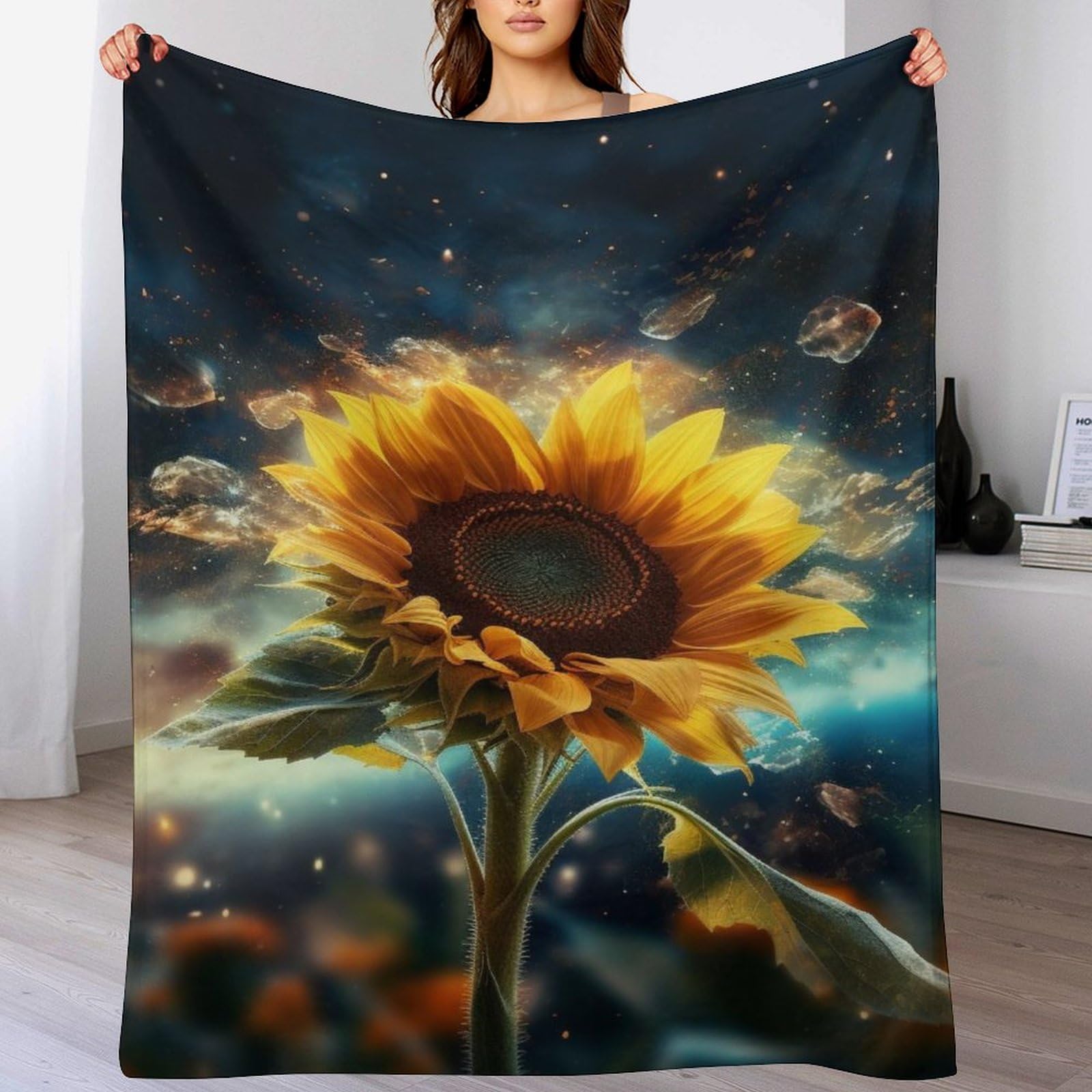 Couverture canapé tournesol en flannel douce pour réchauffer vos moments de détente au salon