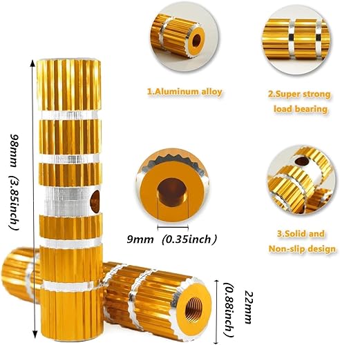 Miniatura 2 de 1 Pairs Aluminum Alloy Bike Pegs for Mountain Bike Cycling Rear Stunt Pegs Fit 38 inch Axles