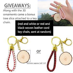 SENMUT Wood Slices 30 Pcs 3.1-3.6inch Natural Rounds Unfinished Wooden Circles Christmas Ornaments for Crafts Wood Kit Predrilled with Hole Wood Coasters, Craft Supplies for DIY and Painting