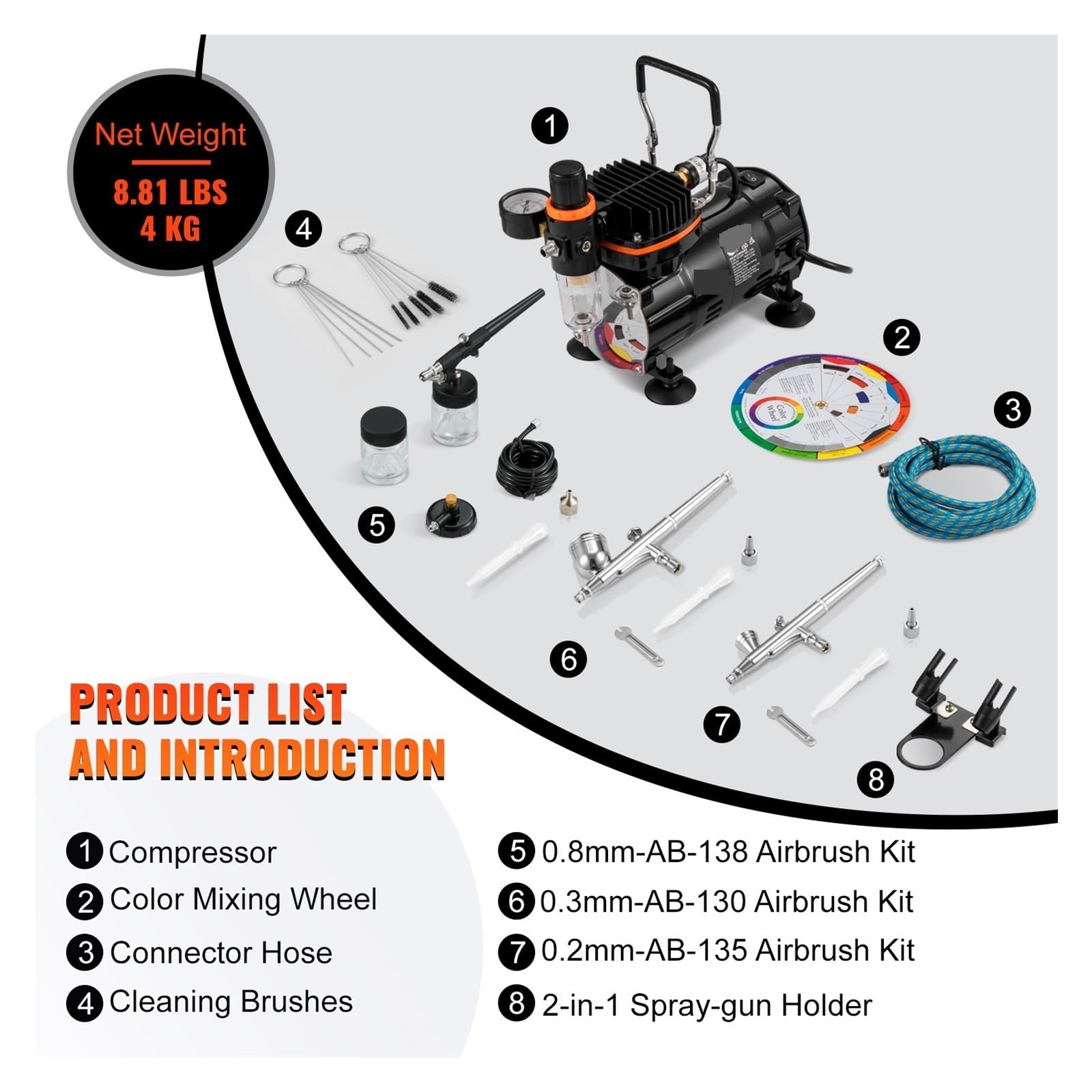 Professionelle Dual-Action Airbrush Kit 120W Elektrische Spritzpistole Airbrush Malerei Set Kunst Nagel Tattoo Make-Up Modell Sprayer