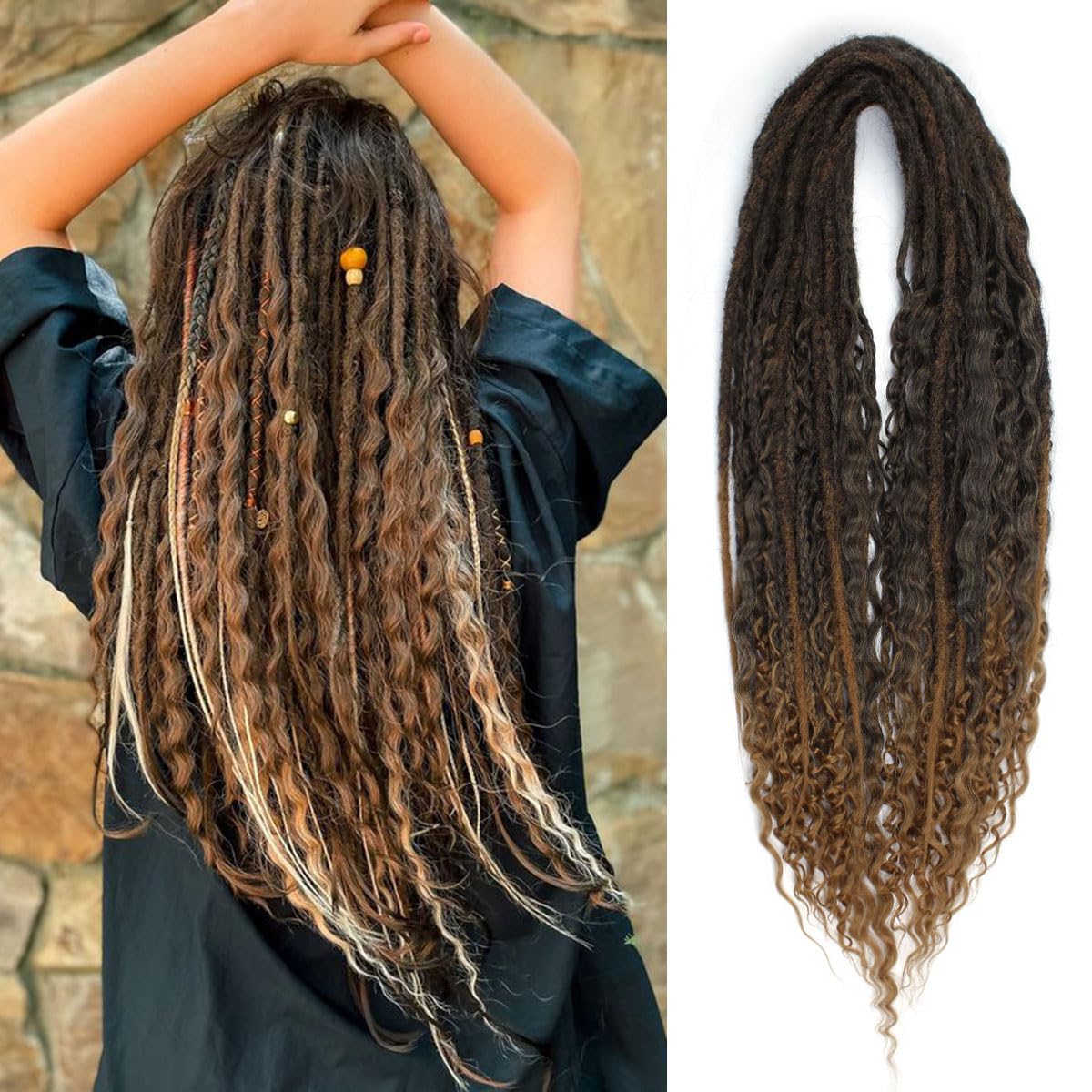 Photo 1 of Pouweney 24" Dreadlock Extensions (1B/27)
