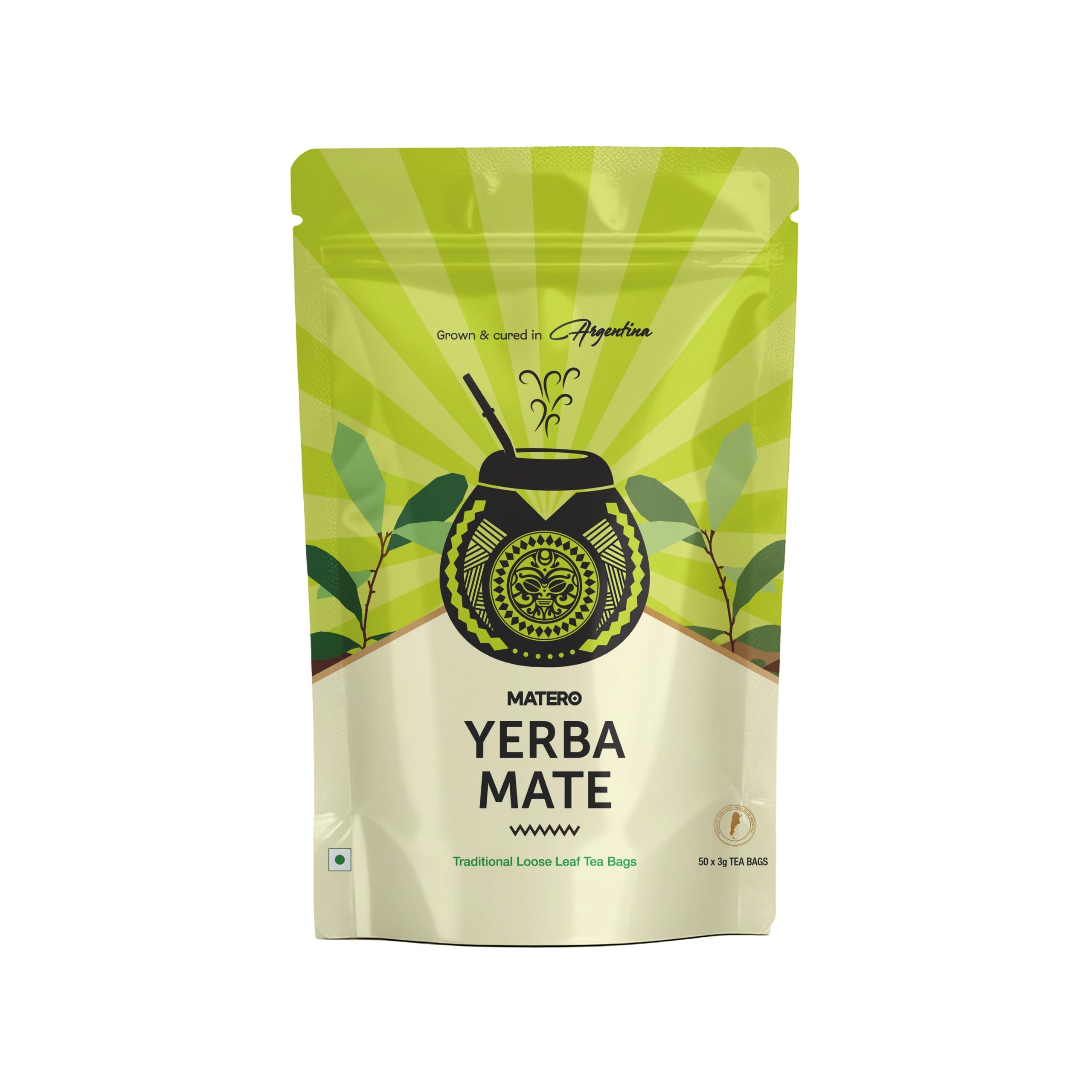 Matero Yerba Mate Tea bags 50 bags x 3 grams (Pack of 2)