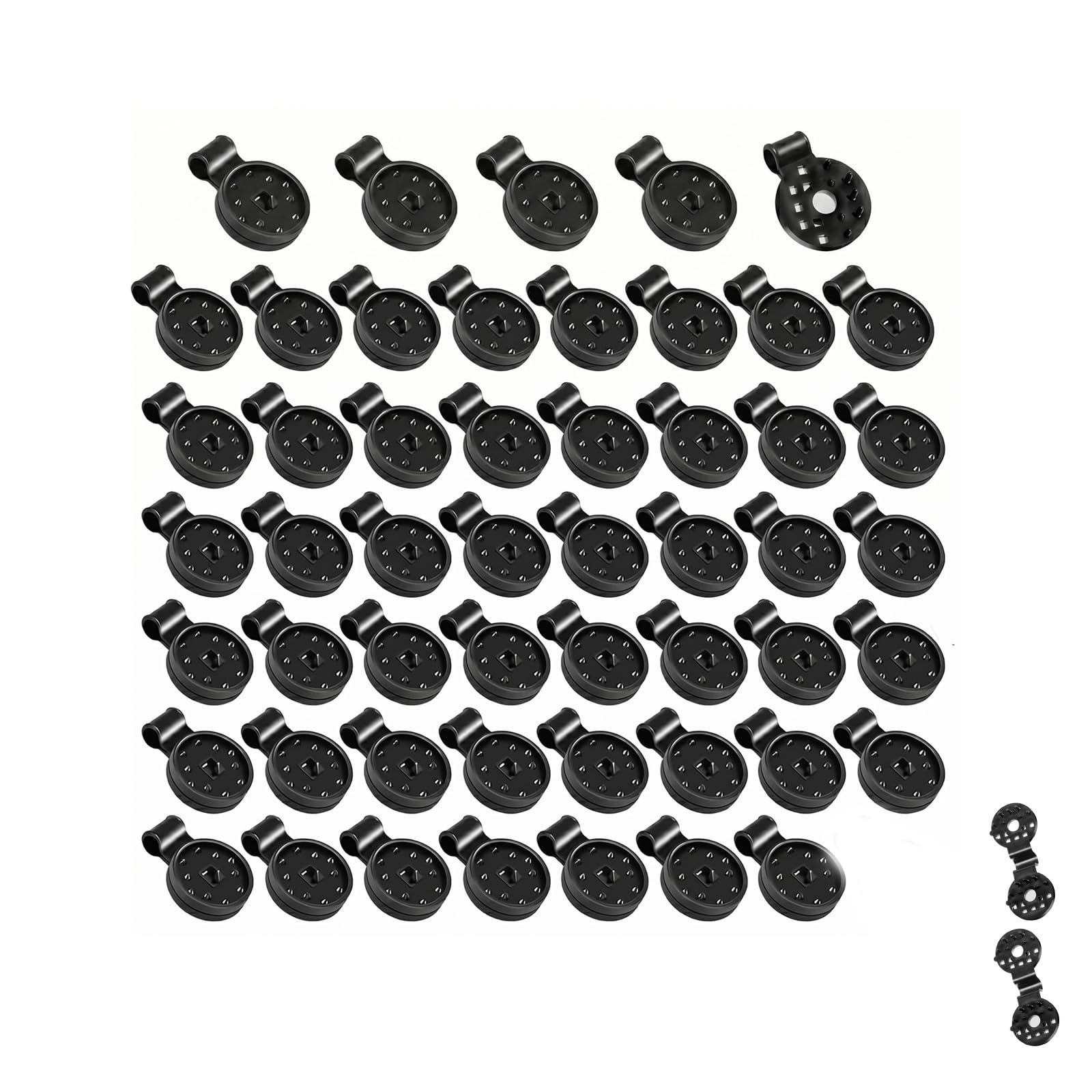 JORCEDI Shade Netting Clips Reusable Plastic Lock Grip Clips with Rope Hole Heavy Duty Greenhouse Shade Cloth Fasteners for Sun Shade Net Bird Netting Garden Greenhouse Cover (100 pcs)