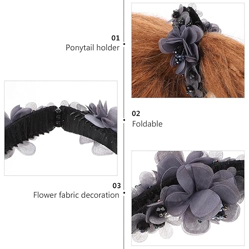 Miniatura 5 de Pinza para el pelo de plátano, pinzas para el pelo de flores, pinzas de mandíbula para el cabello con diamantes de imitación, pinzas para el cabello