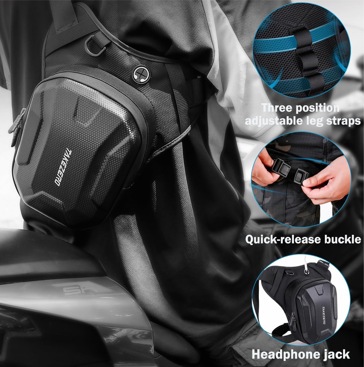 Motorcycle Leg Bag for Men, Waterproof Thigh Bag
