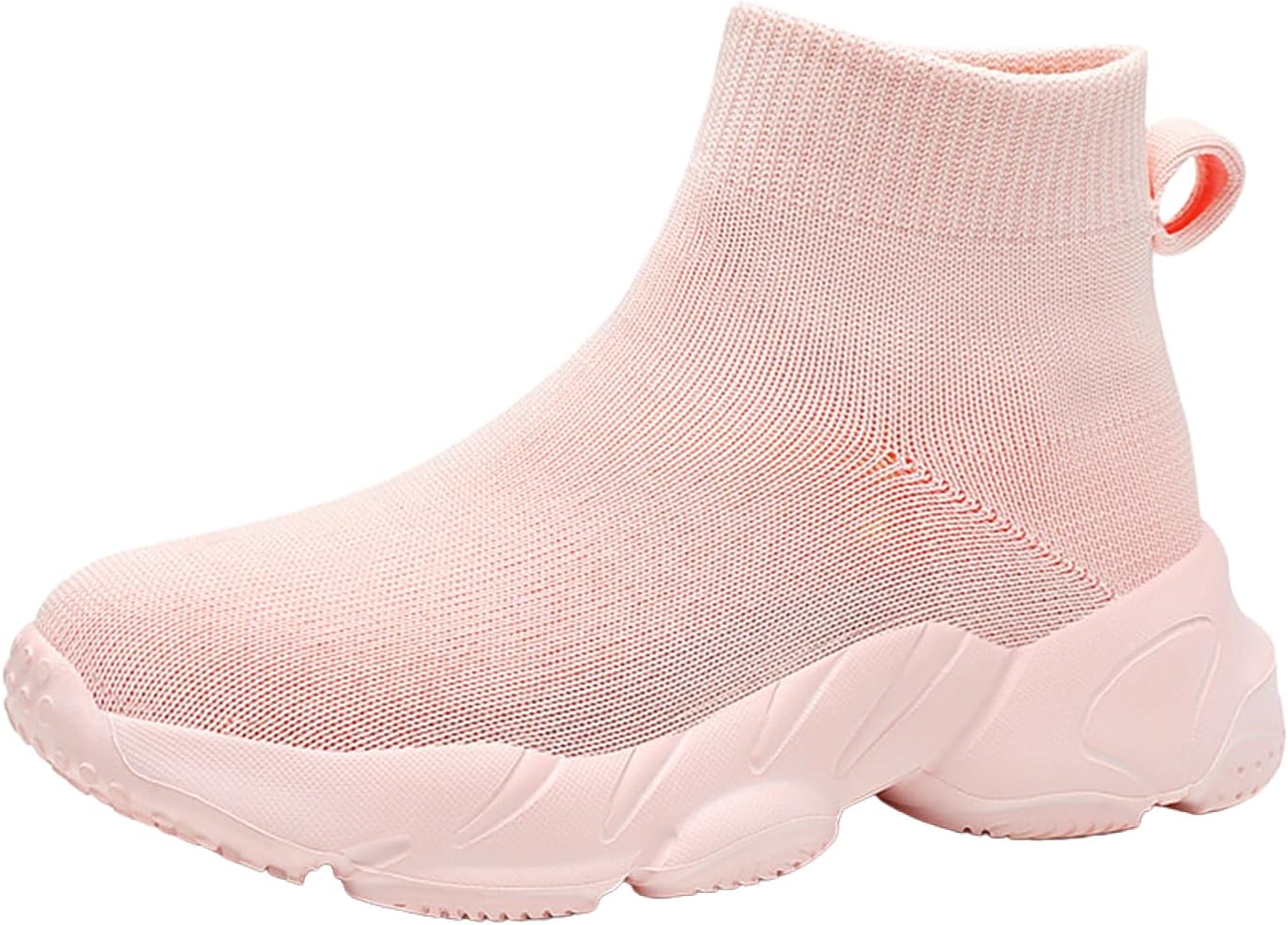 Boys Girls Running Trainers Lightweight Sport Shoes Kids Breathable High Top Black Sock School Shoes Sneakers, Breeze Knit Sneakers