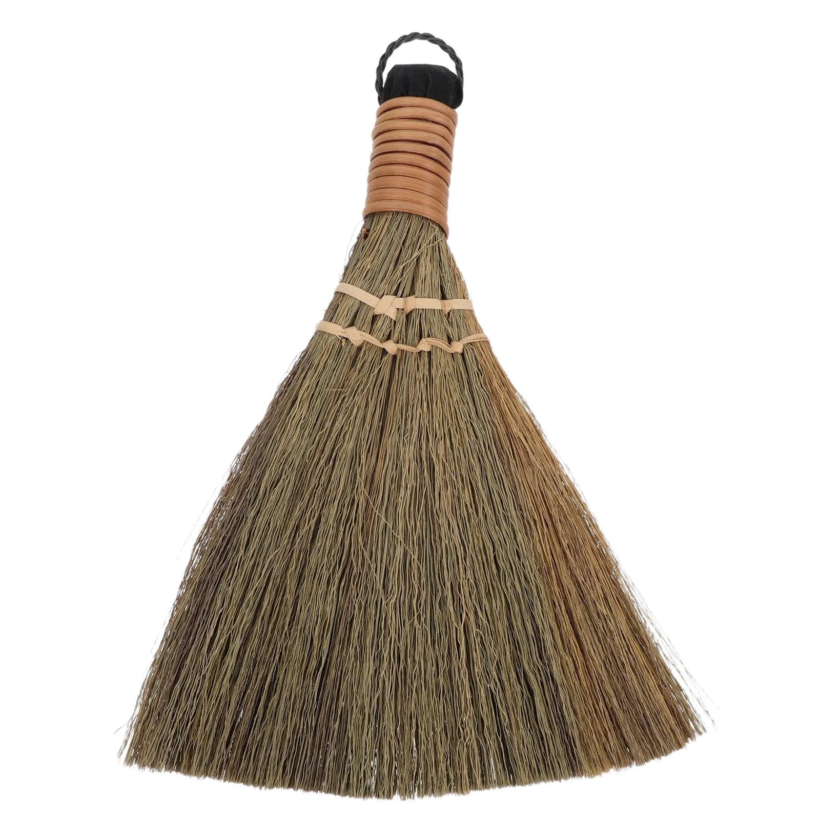 Palm Broom Small Natural Straw Sweeper Desktop Cleaning Brush 7.5x5.1x0.8 Inch Dust Removal Broom for Office