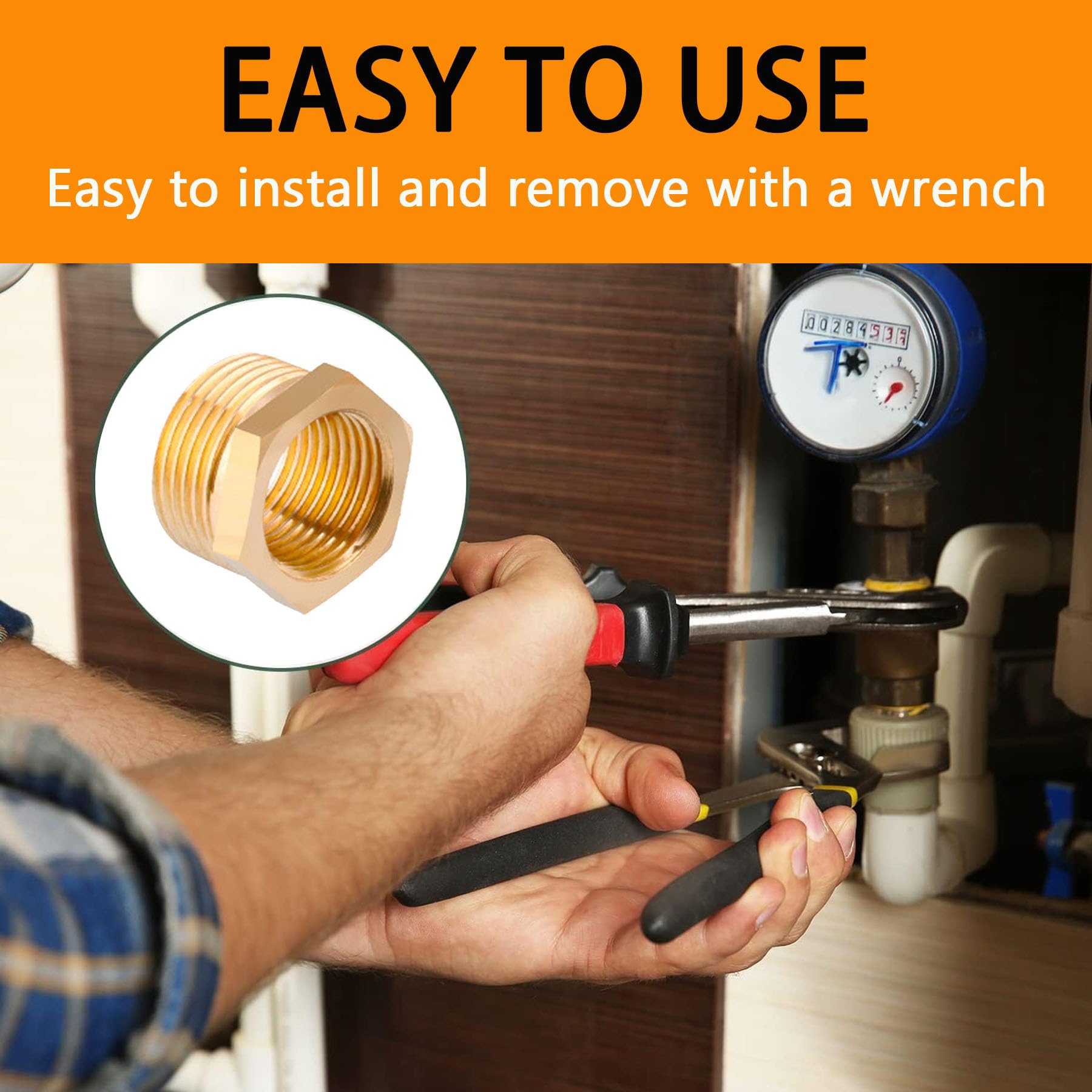 Riduttori In Ottone G1/2 Maschio A G1/4 Femmina - 6 Pezzi Per Tubazioni Acqua E Gas - Foto 7