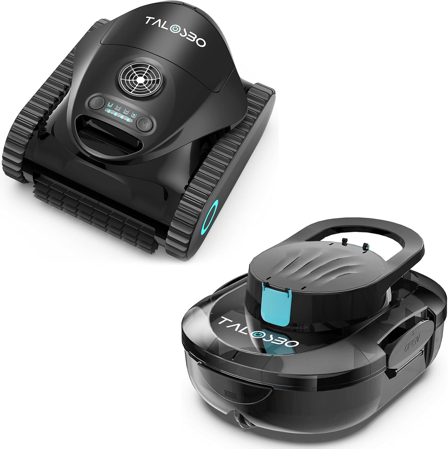 (2026 Upgrade) TALOSBO S1 PRO Robotic Pool Vacuum – Dual-Motor Above-Ground Pool Cleaner & (2026 New) TALOSBO C1 Robotic Pool Cleaner, Ultra-Strong Suction, Wall & Waterline Cleaning