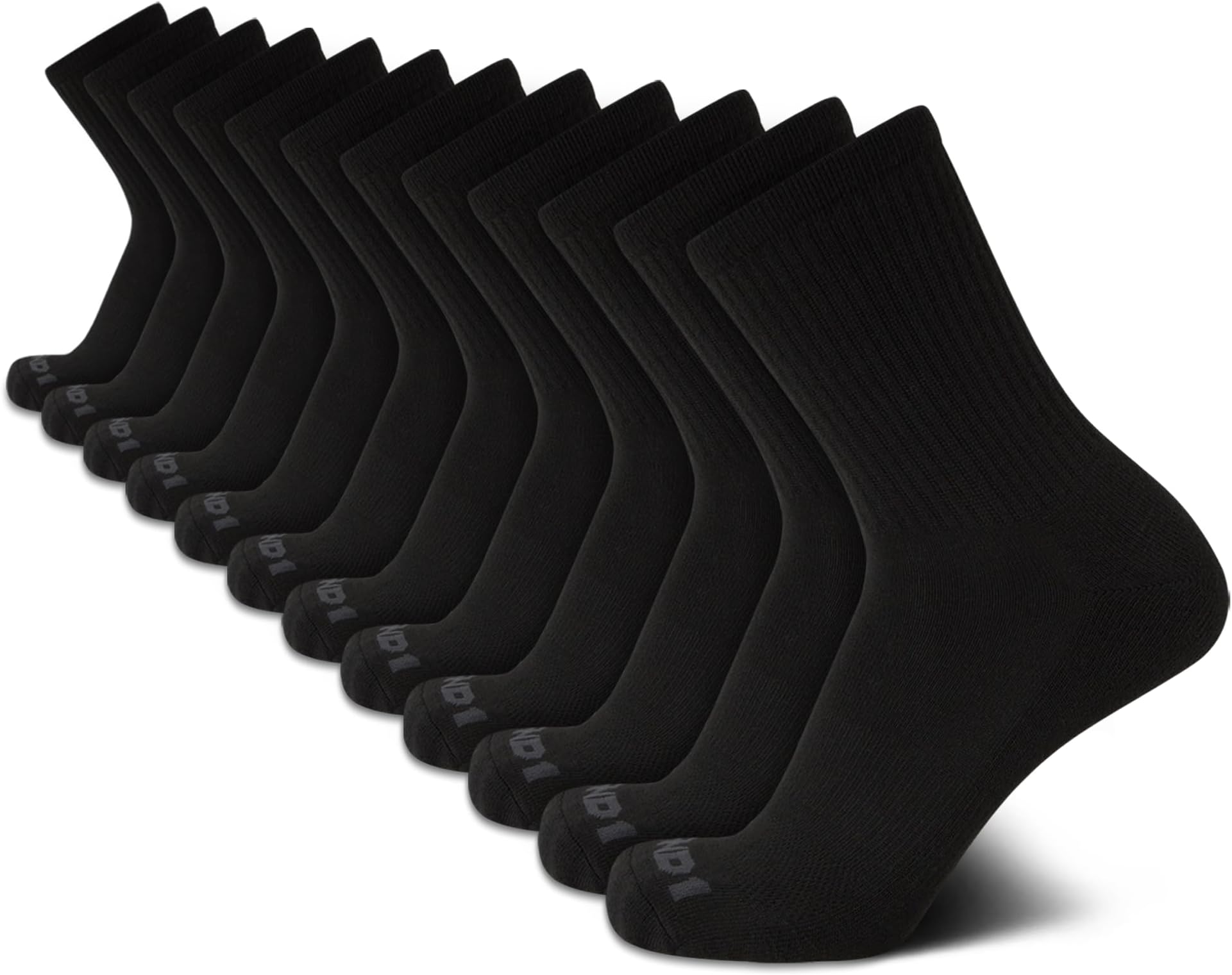 Men's Mid Crew Performance Cushioned Socks (12-Pack)