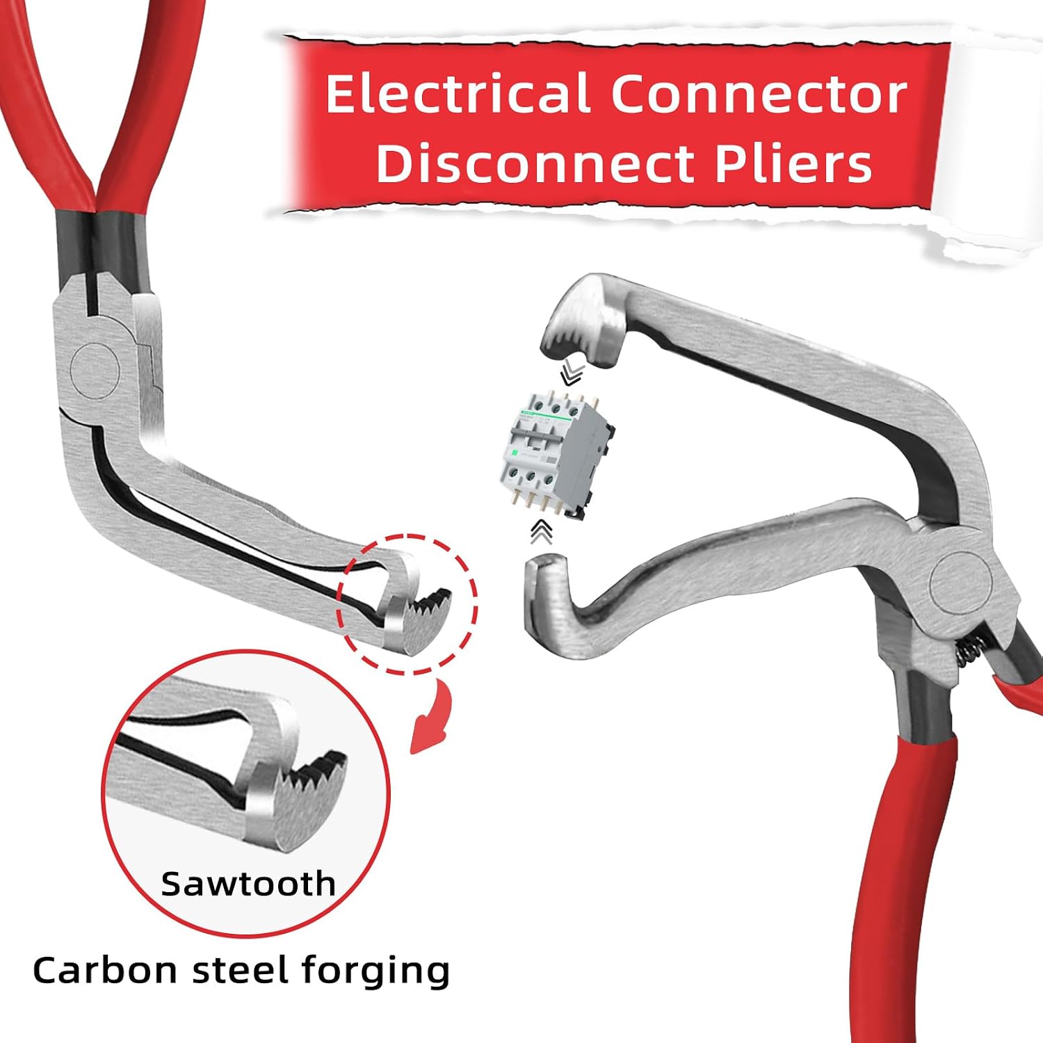 12PCS Electrical Disconnect Pliers Set for for Push Tab Style Plugs, Trim Removal Tool Door Panel Removal Tool for Dashboard Vehicle Radio Audio Installer, Hose Clamp Pliers for Auto Repair