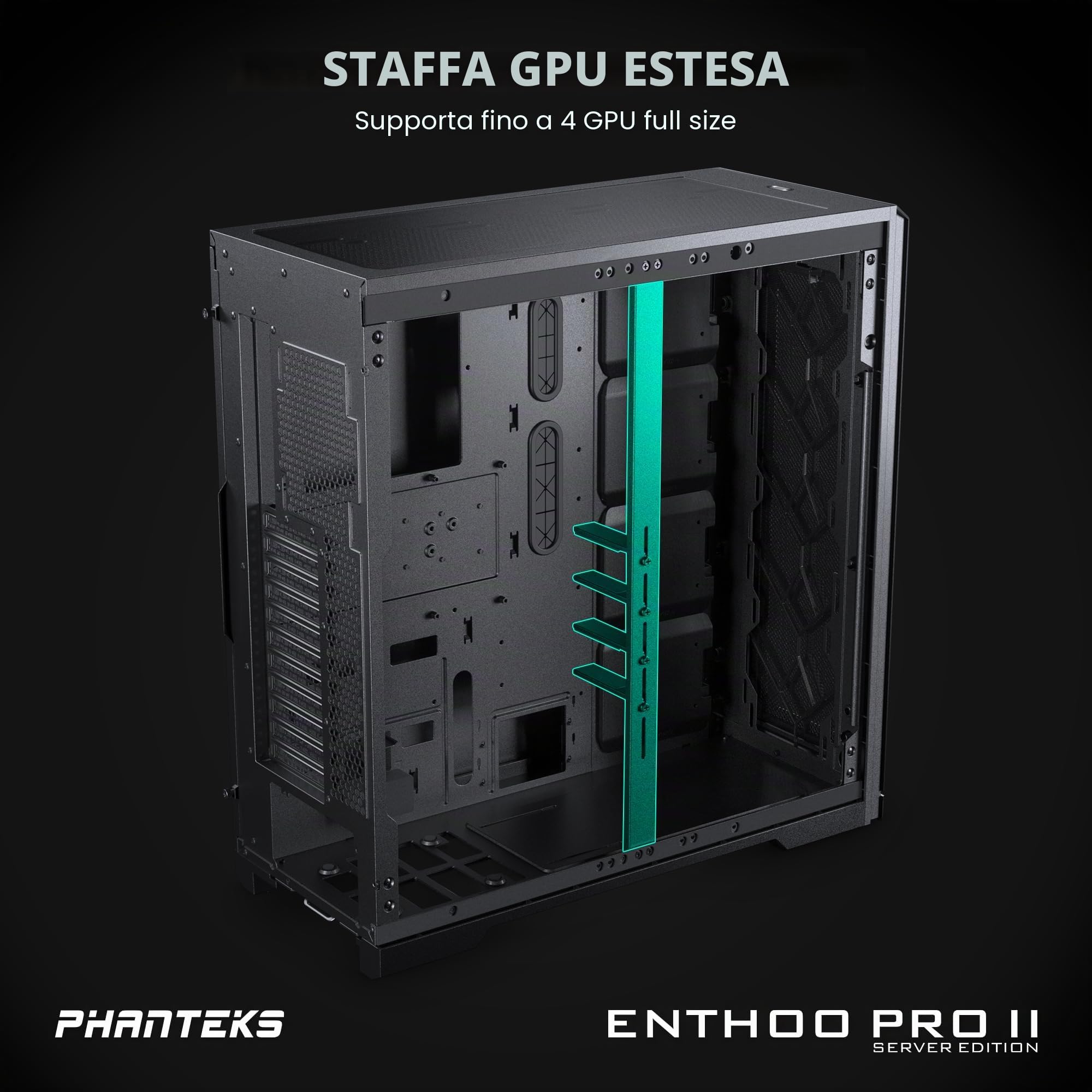 Phanteks Enthoo Pro 2 - Server Edition - Ft - E-Atx - Seitenteil Mit Fenster (geh?rtetes Glas) - Keine Spannungsversorgung - Satin Black - Usb/audio