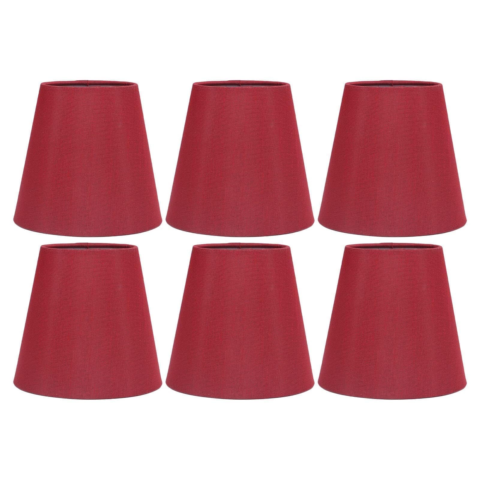 Cyrank Paralume lampadario in Tessuto E14, Set di 6 Paralume a Clip Moderno Paralume a Sospensione Paralume per lampade da Parete da Terra da Tavolo(Vino Rosso)