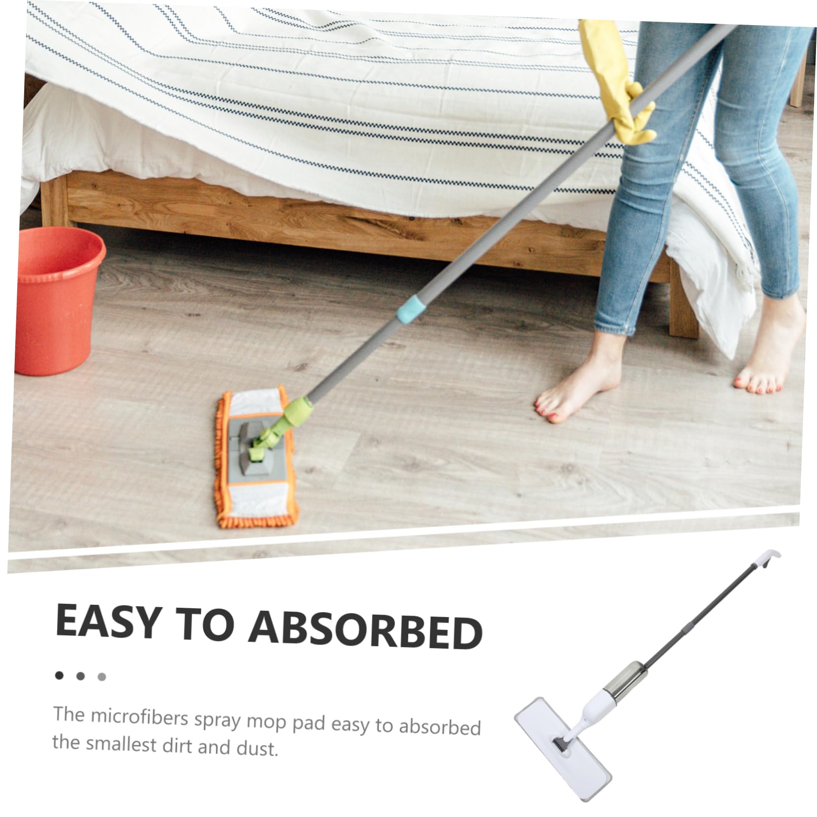 Sprüh Mop 350ml Edelstahl Bodenwischer mit Wassertank
