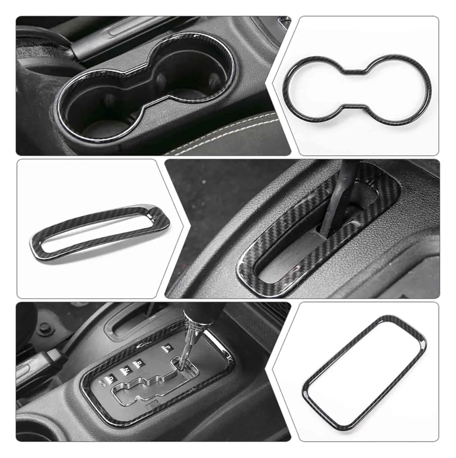 18-częściowy zestaw do dekoracji wnętrza samochodu, kompatybilny z Jeep Wrangler JK JKU 2011, 2012, 2013, 2014, 2015, 2016, 2017, akcesoria 4-drzwiowe