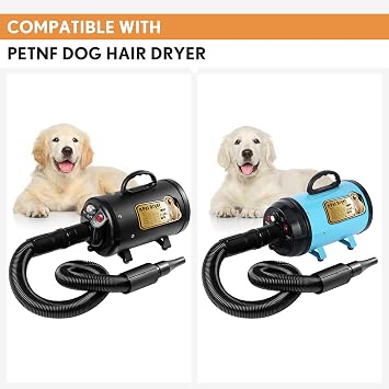 PETNF Dog Dryer Replacement Hose & Nozzle Kit (for PETNF Dryer Only) Flexible Hose, High Velocity Air Nozzles, Grooming Blower Accessories