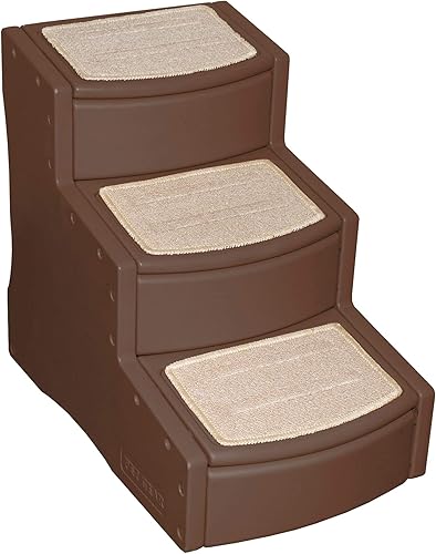 Pet Gear Escalera para Perros de 3 Peldaños Perros y Gatos Chocolate