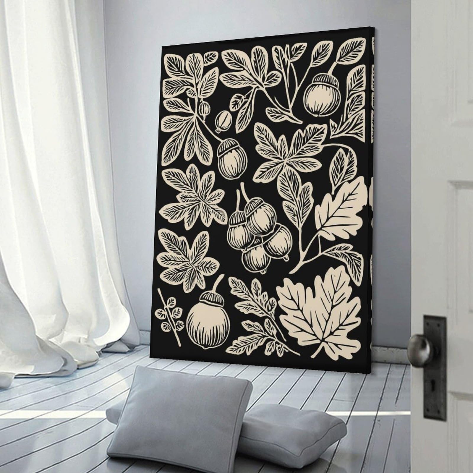 Junmoney Wall Art Print Autumn Leaves And Berries, 20x30inch(50x75cm), for Contemporary Homes, Apartments Or Offices, An Easy Choice for New Home Styling