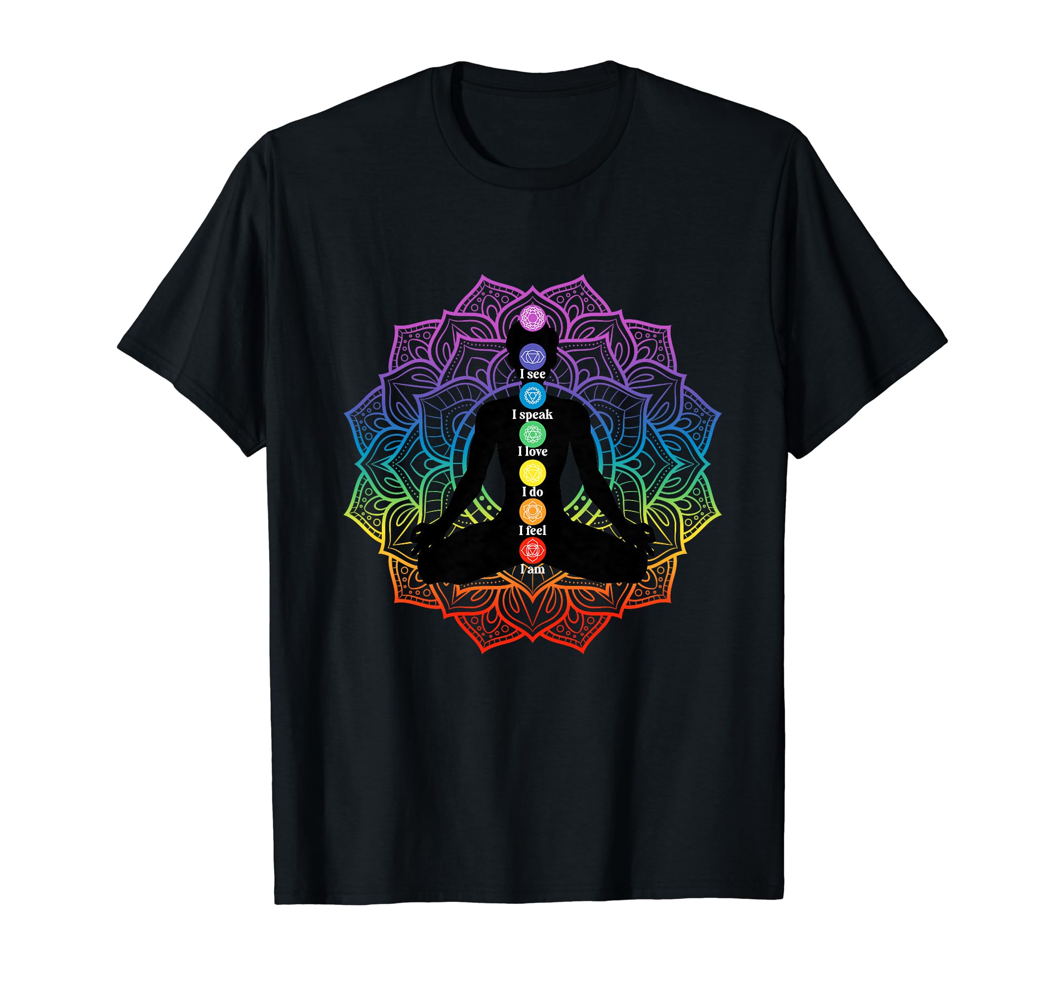 Meditate Buddha Lotus Chakra Spiritual Body YogaChakra Alignment Meditation Spiritual 7 Chakras Lotus Flower T-Shirt