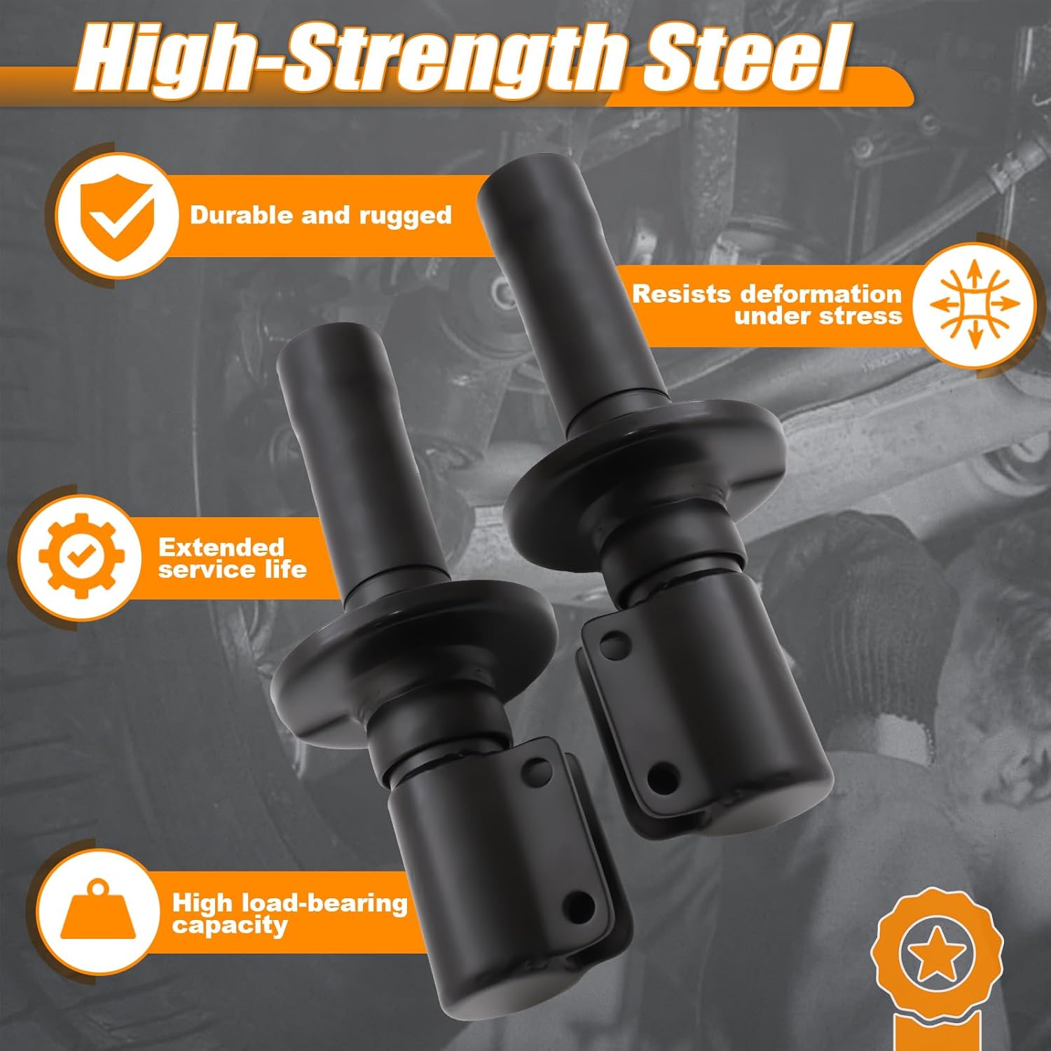 HAHAHA Adjustable Lowering Strut Mounts for 1974-1980 Compatible with VW Super Beetle, Front End 2-4 Inch Drop, Compatible with Stock Front Springs, Pair, 00-9627-0 Automotive Suspension.