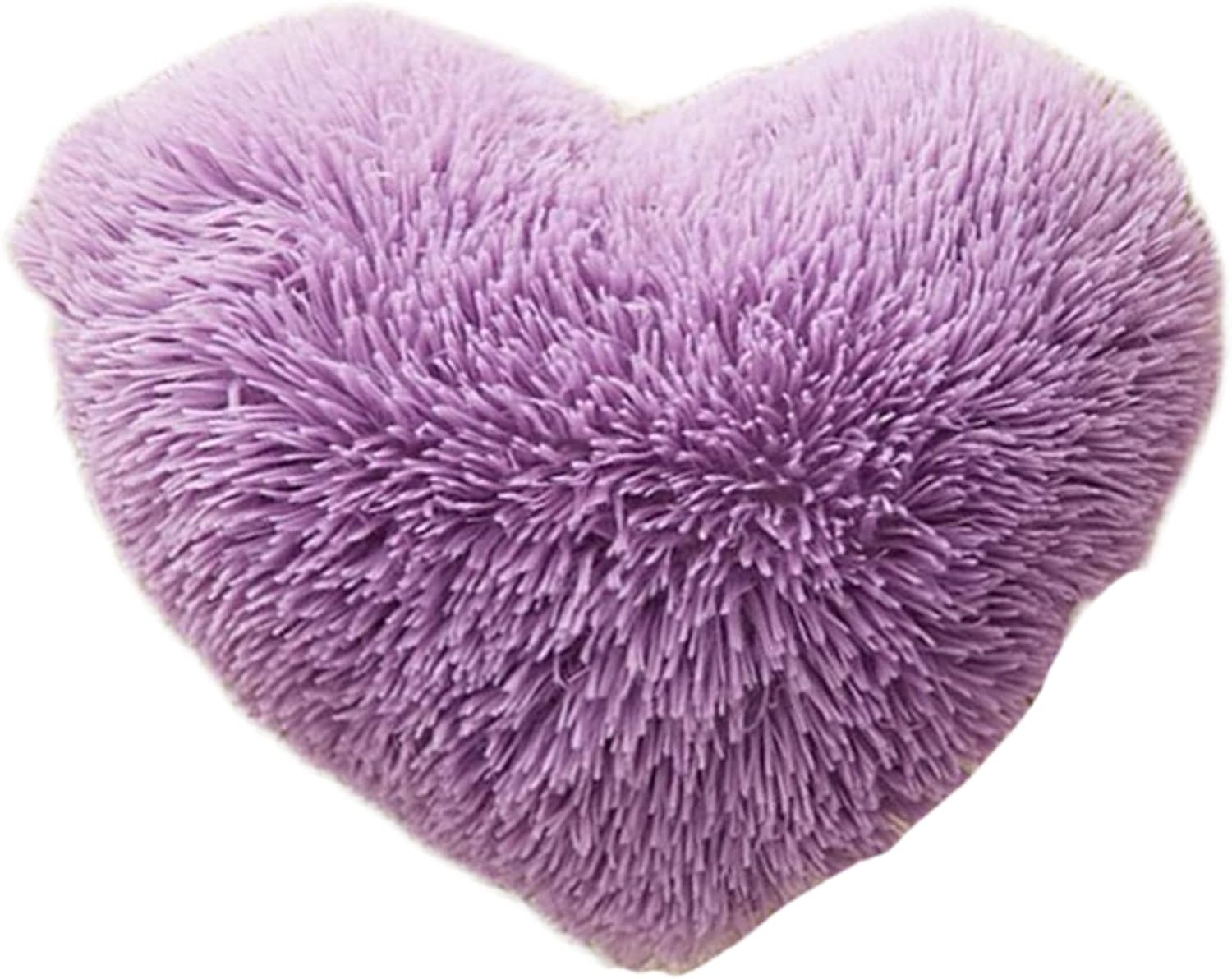 MorroMorn Fluffy Heart Throw Pillows, Shaggy Decorative Pillow for Sofa Couch Bed