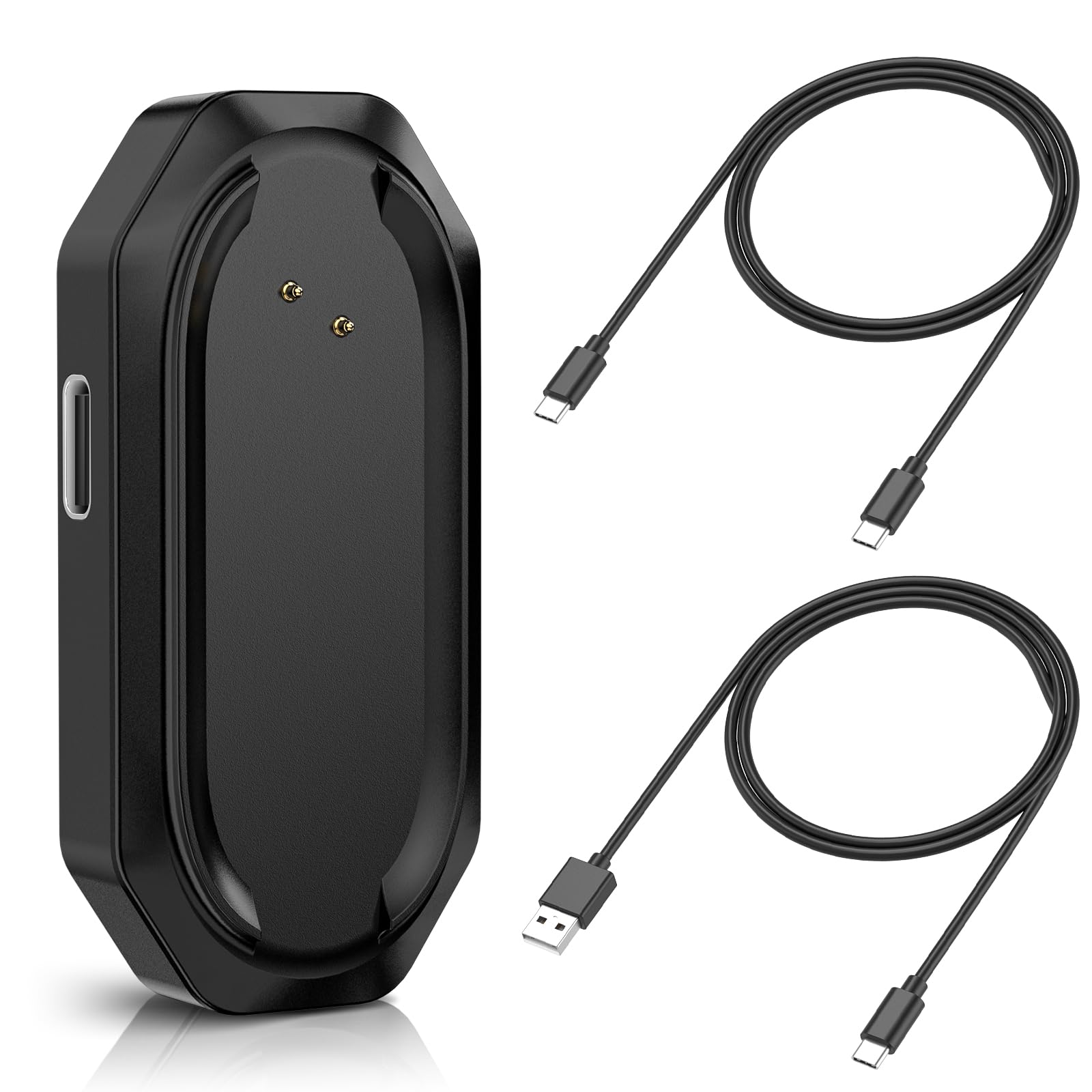 Stazione di ricarica per Insta360 Go 3/Go 3S Caricabatterie di ricambio (2 cavi USB-A e Type-C)