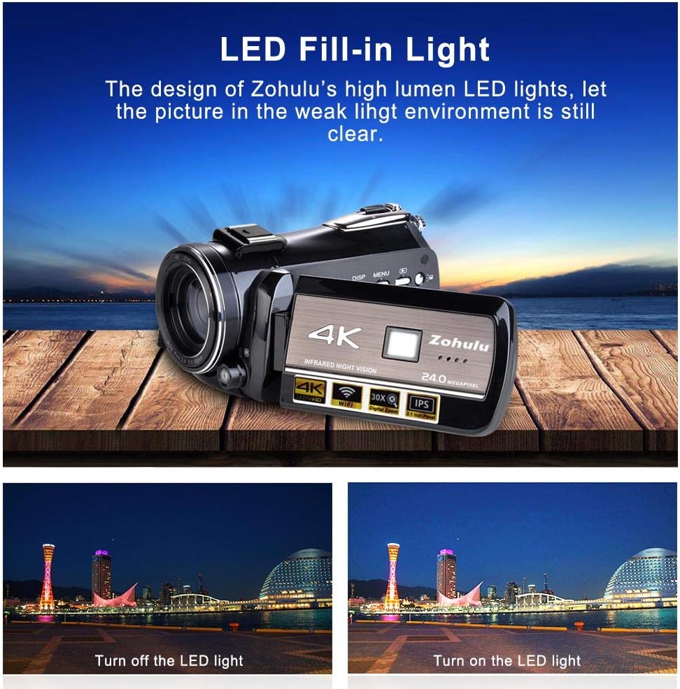 Exclusive Discount 70% Price 4K WiFi Full Spectrum Camcorders, Ultra HD Infrared Night Vision Paranormal Investigation Video Camera with 60fps 24MP 30X Digital Zoom - Ghost Hunting Camera(with 2 Batteries, 32GB SD Card Included)