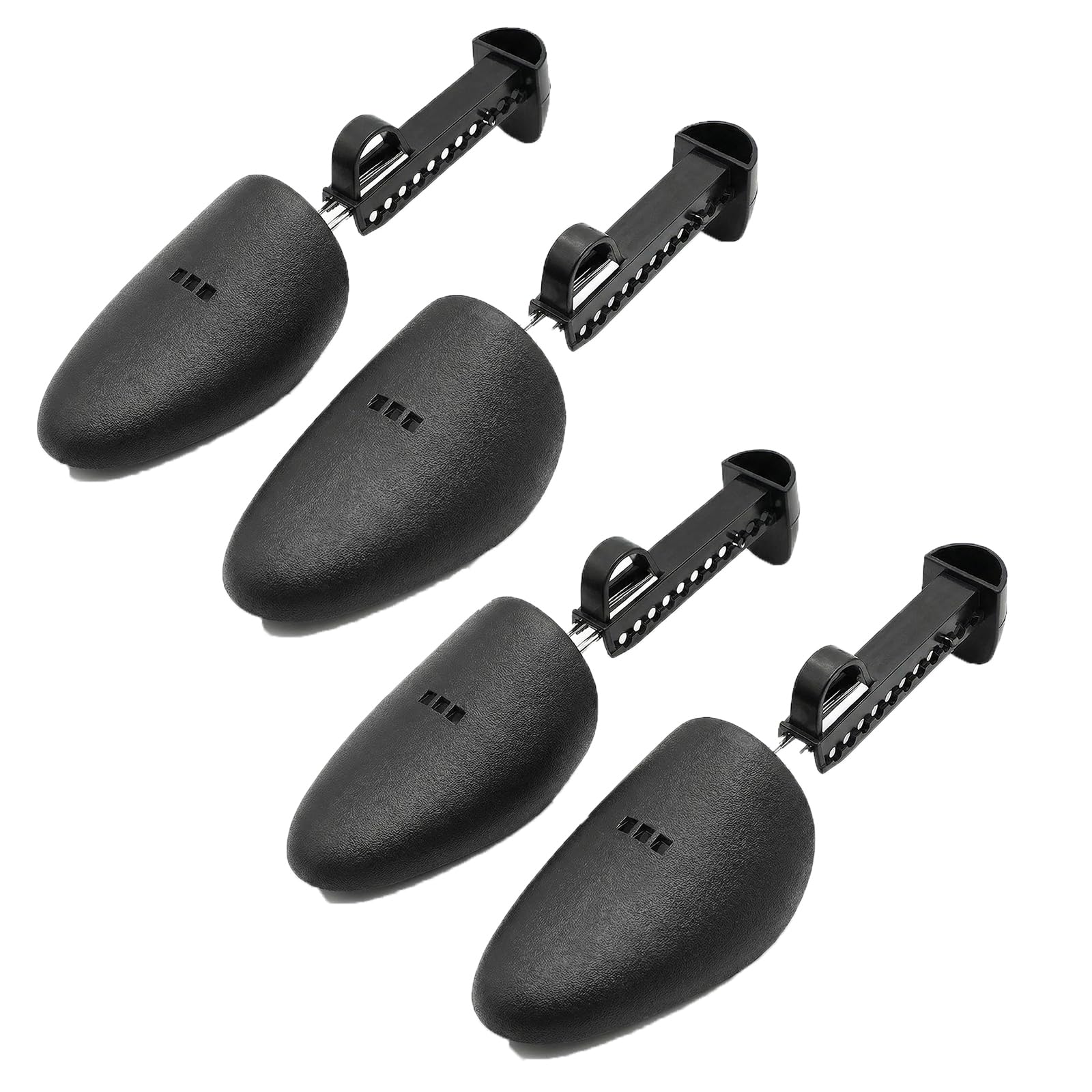 2 pares de plástico práctico de longitud ajustable para hombre, formador de árbol de zapatos, soporte para botas, forma de zapato, plástico para zapatos, tacones, zapatillas de deporte