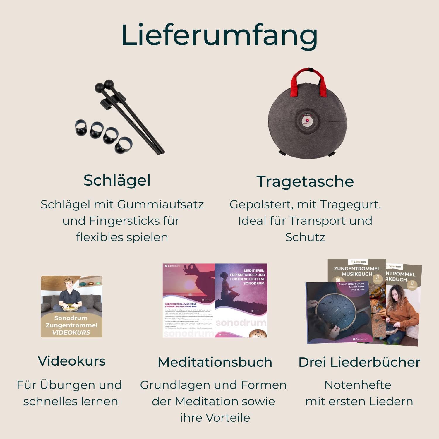 Zungentrommel Premium mit 15 Tönen - Entspannungs-Set (Flieder)