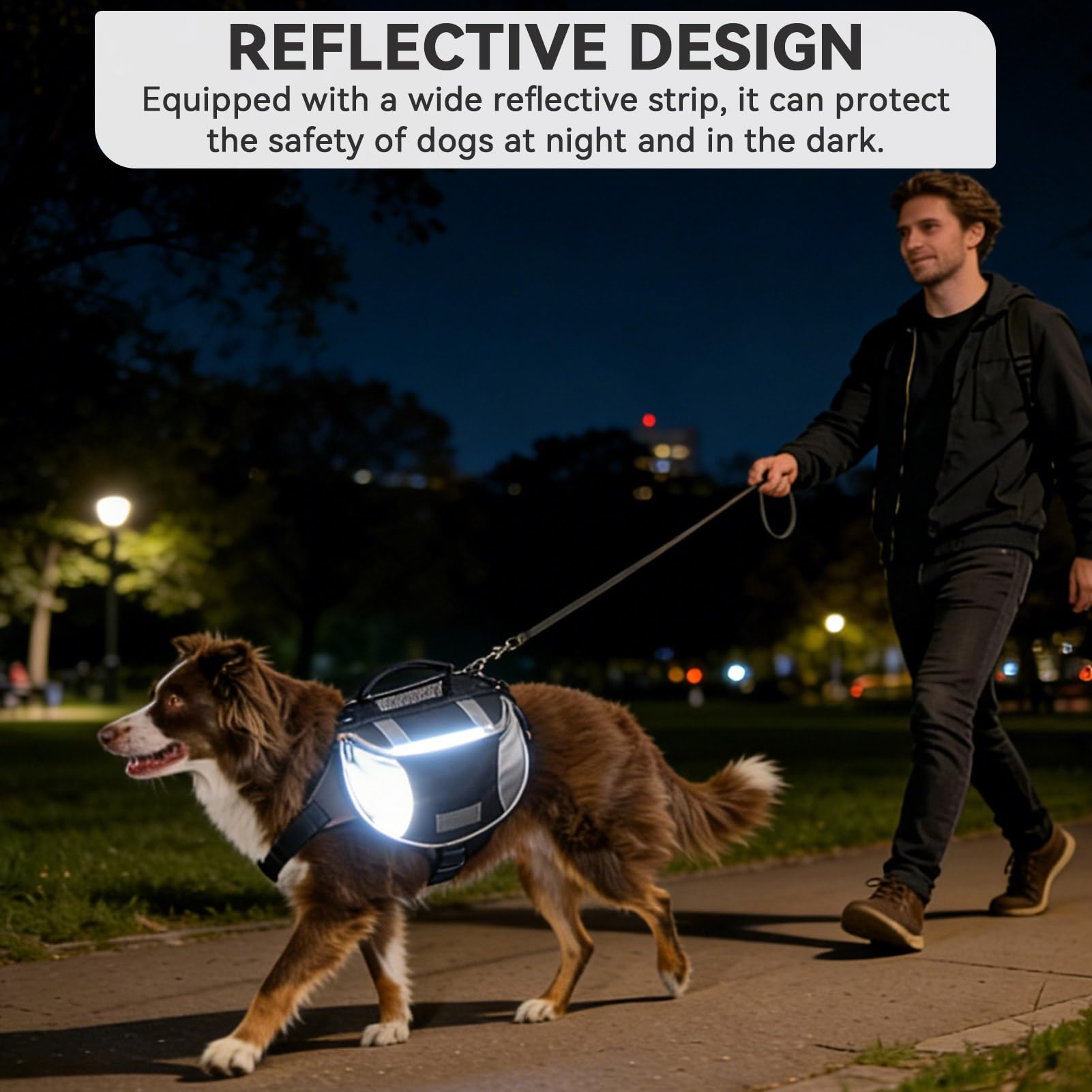Sac À Dos De Randonnée Pour Chien, Sac De Selle Pour Chien Sac À Dos Pour Chien Doggy Backpack Harnais Sacoche De Selle Pour Chien Avec Poches Latérales Pour Petits, Moyens Et Grands Chiens (M Noir)