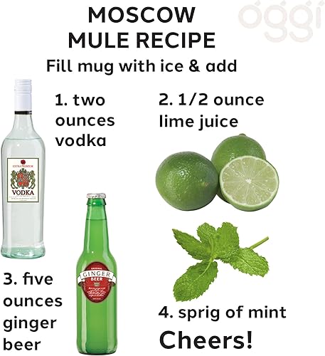 Miniatura 6 de Oggi Taza de mula chapada en cobre martillado de Moscú con mango EZ-Grip, 18 onzas