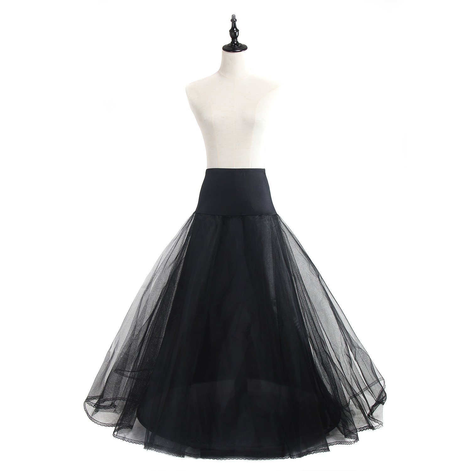 TUKA Sottogonna con Pizzo, 1 Cerchio, 3 Strati, Crinolina Sottoveste, per Vestito Abito da Sposa, Taglia Unica, Adatto per Taglia 32 - Taglia 42. TKB0019