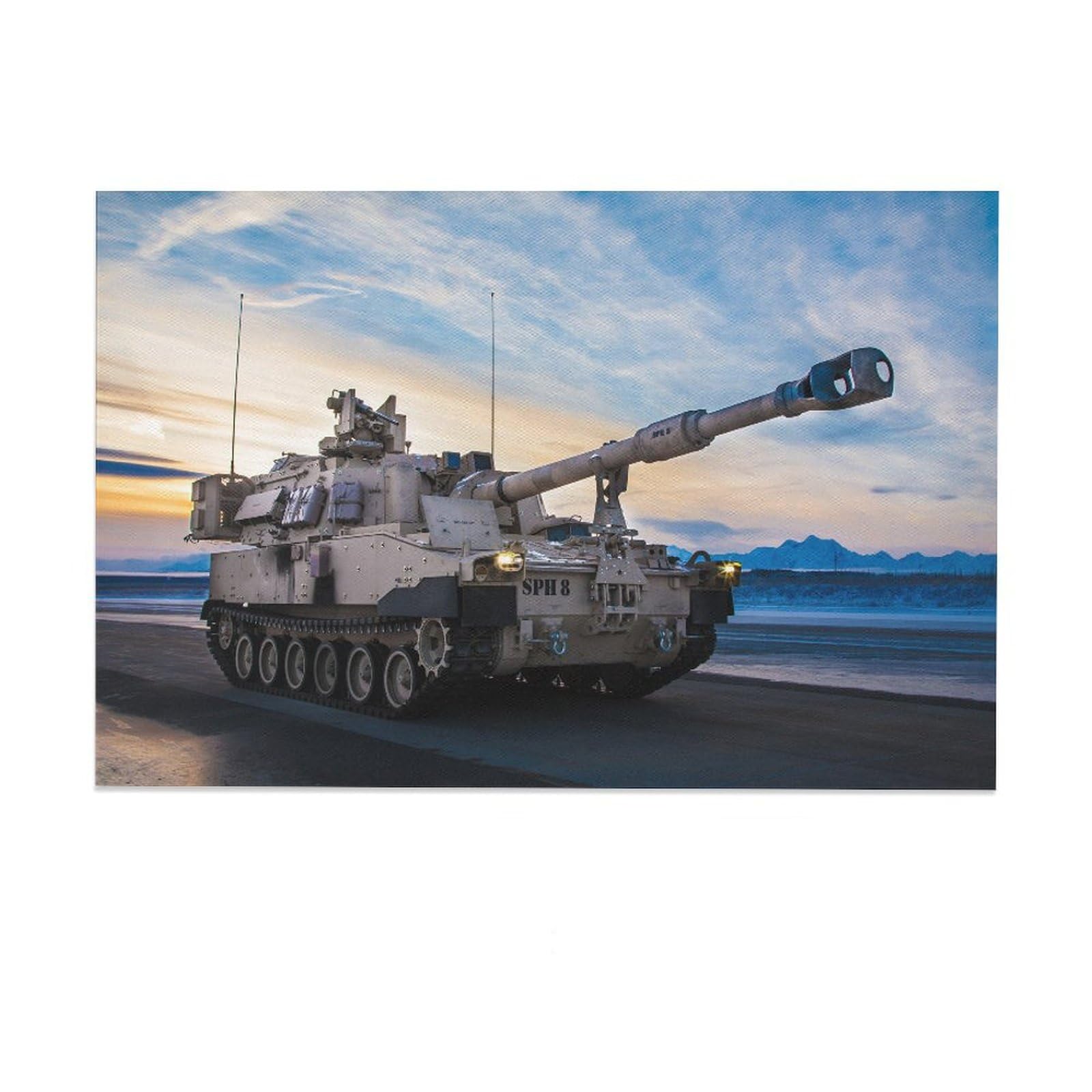 Tank M109 Howitzer Military Poster Room Aesthetics Posters Canvas Posters Bedroom Decoration Sports Office Decoration Gifts Wall Art Decoration Printing Posters 24x36inch(60x90cm)