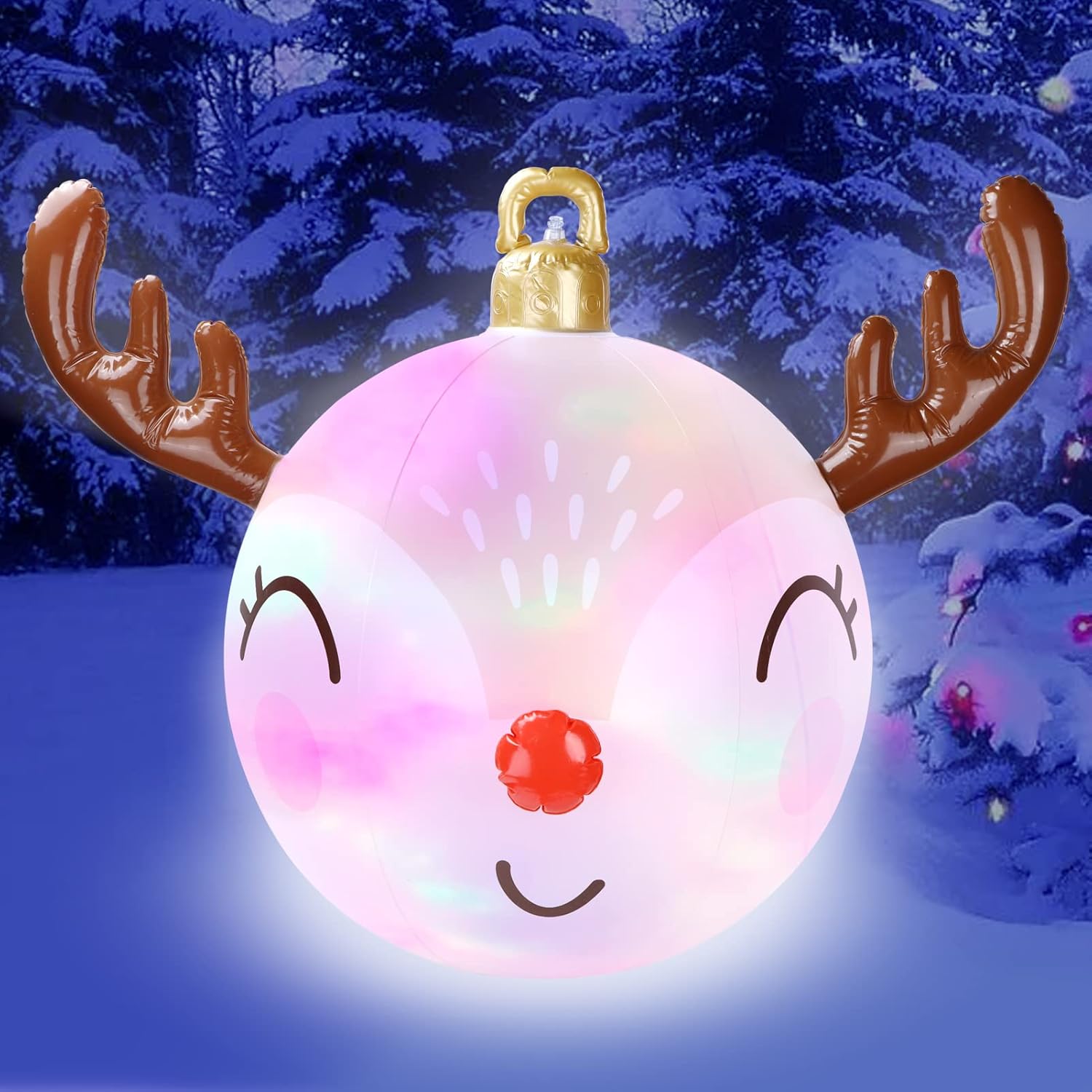 BravoStar Inflatable Christmas Reindeer Ornament Giant