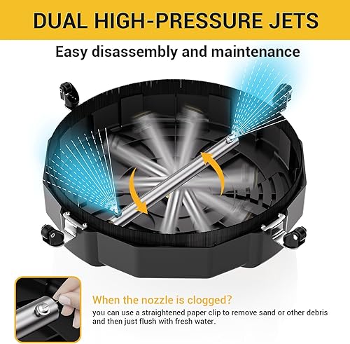 Miniatura 7 de EVEAGE BK18 - Accesorio limpiador de superficie de 18 pulgadas con ruedas, accesorio de lavadora eléctrica de 4000 PSI con conexión rápida de 14
