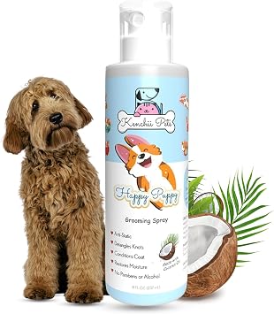 Kenchii Dog Fur Detangler Spray 8oz, All-Natural Coat Conditioner
