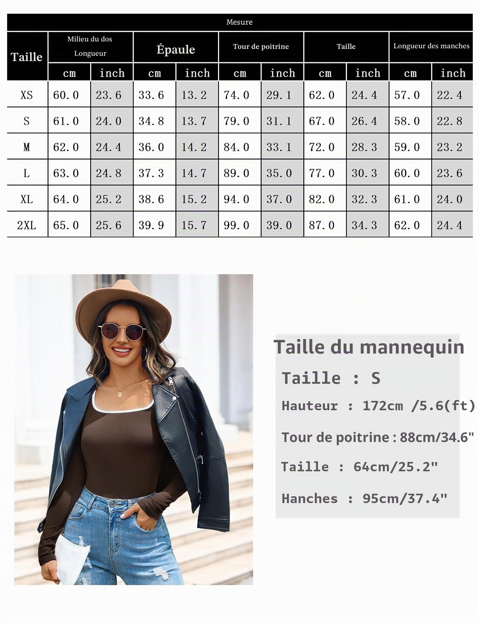 Aottori Tee Shirt Femme Col Carré Contrasté Haut Côtelé Manches Longues | Sensation souple extensible; Manches longues; Col carré à bord contrasté; Avec jean jupe ou blazer; Bureau et sorties