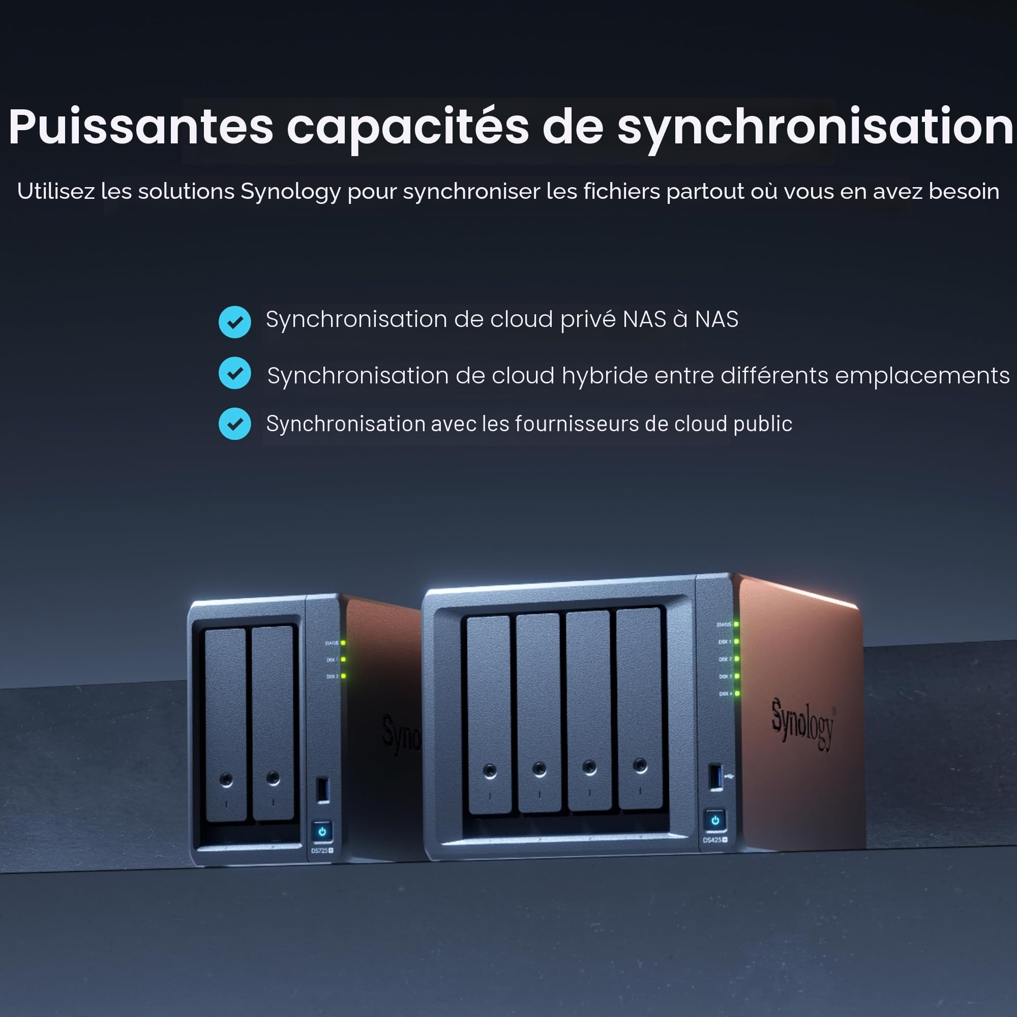 DS425+ Synology NAS 4 Baies – Garantie 3 Ans, Solution de Stockage compacte avec Port 2,5 GbE intégré