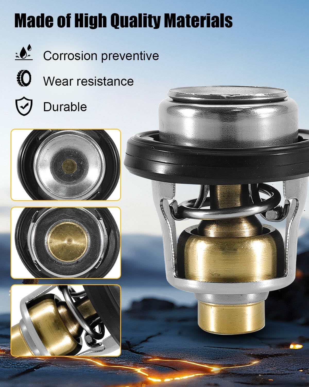 17670-94400 Thermostat Fit for Suzuki Outboard Engines 9-60HP Replace 17670-94401 17670-94402 17670-94403 17670-94404 18-3684