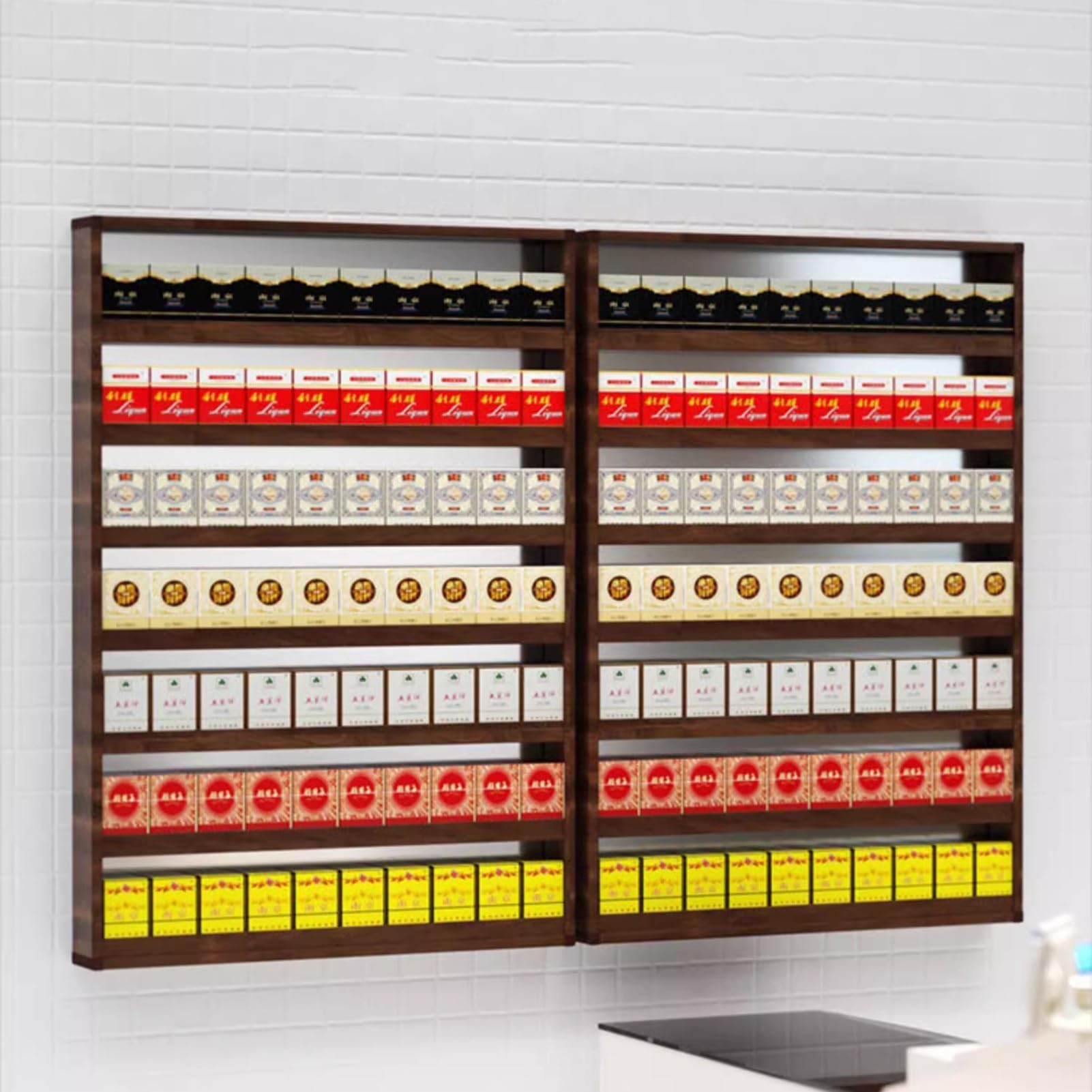 altria cigarette retail display rack TobacPro With Pushers, 10 Shelves 48W 84H Automatic Cigarette Pusher Tray Cigarette
