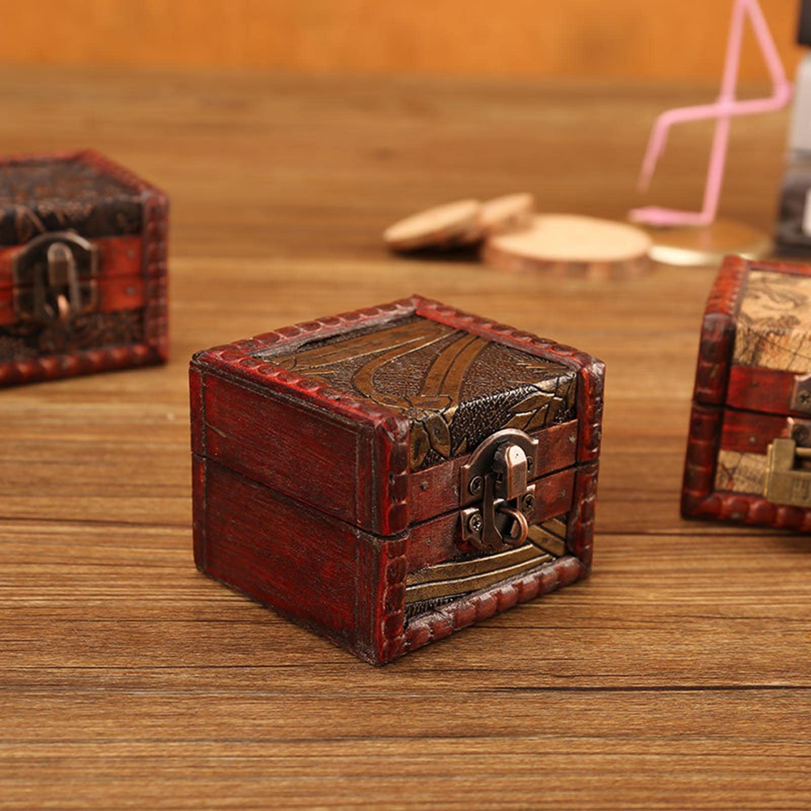 Rangement Compact Accessoires Boîte De Rangement En Bois Vintage